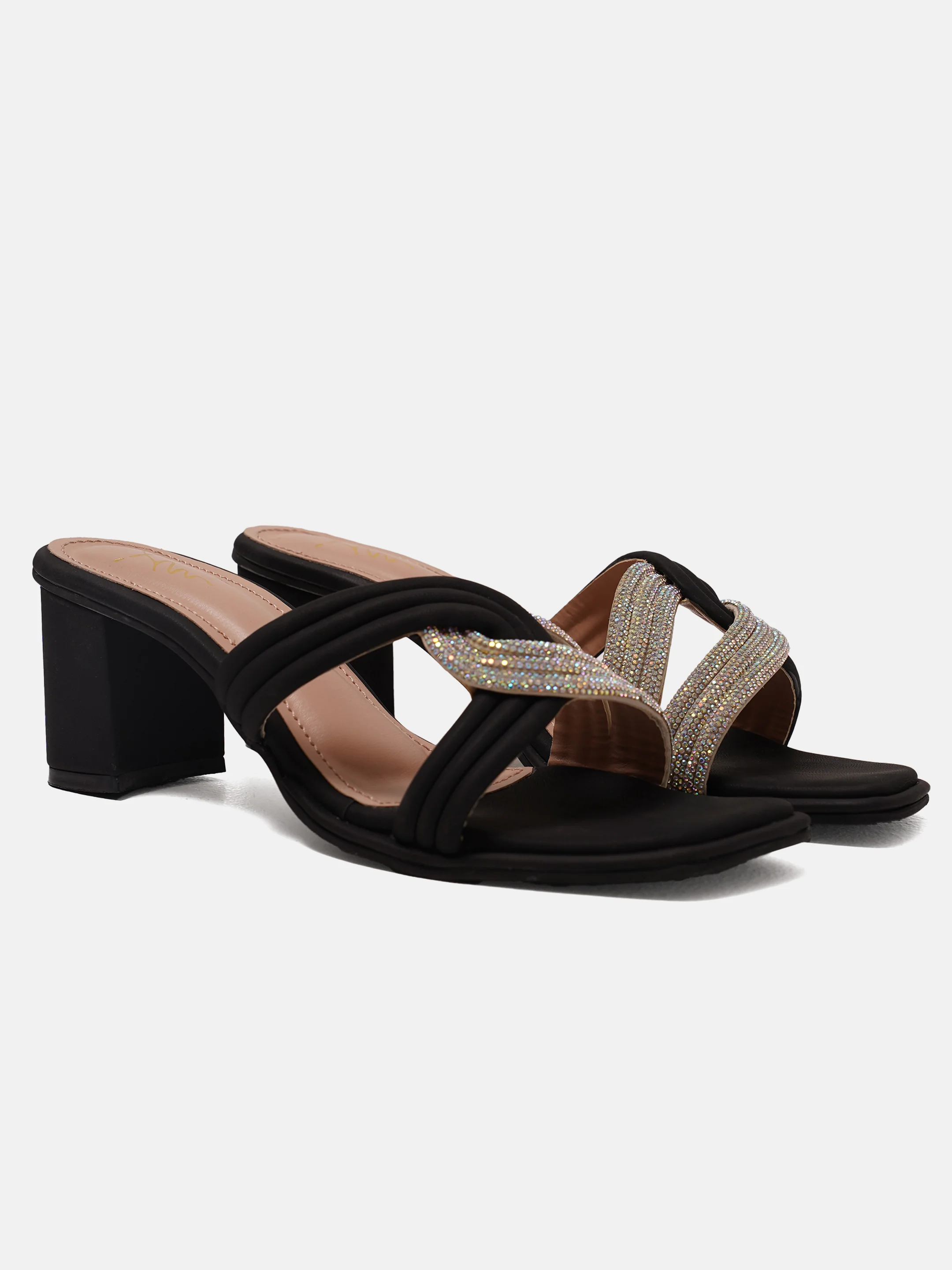 Block Heel Slides with Decorative Knot Detail - Image 6
