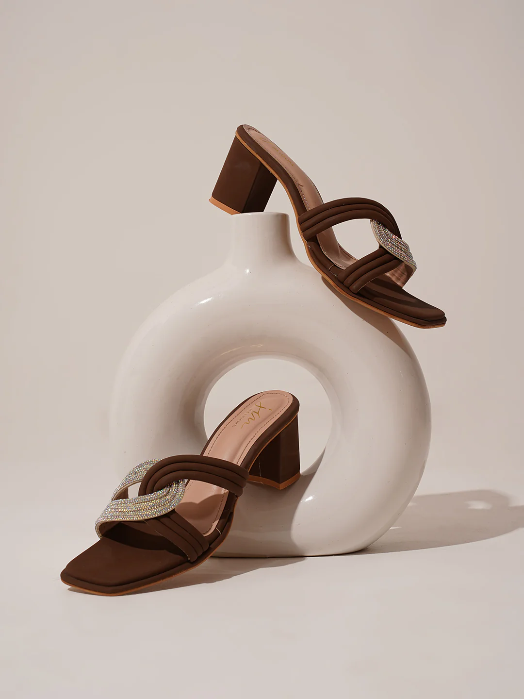 Block Heel Slides with Decorative Knot Detail - Image 7