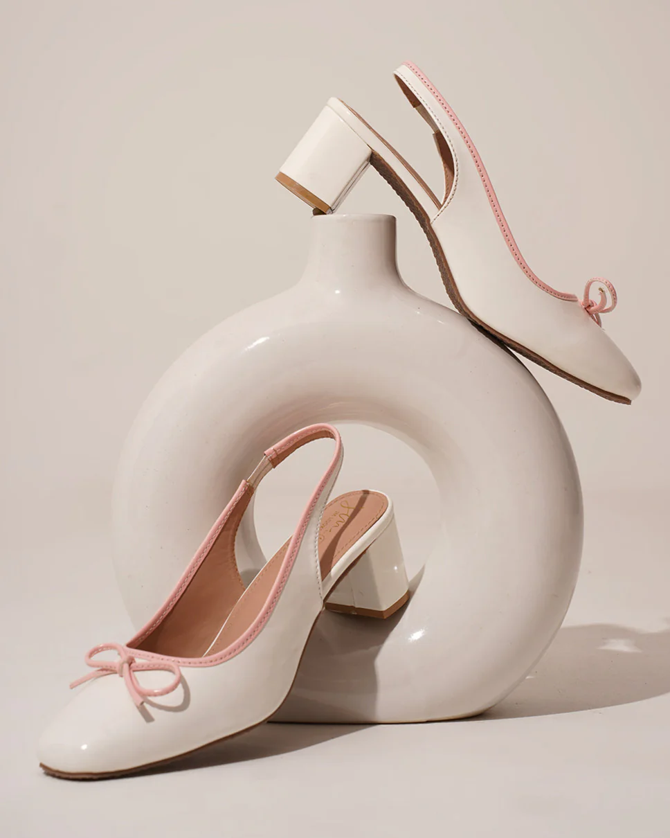 Blush Pink Slingback Block Heels - Image 2