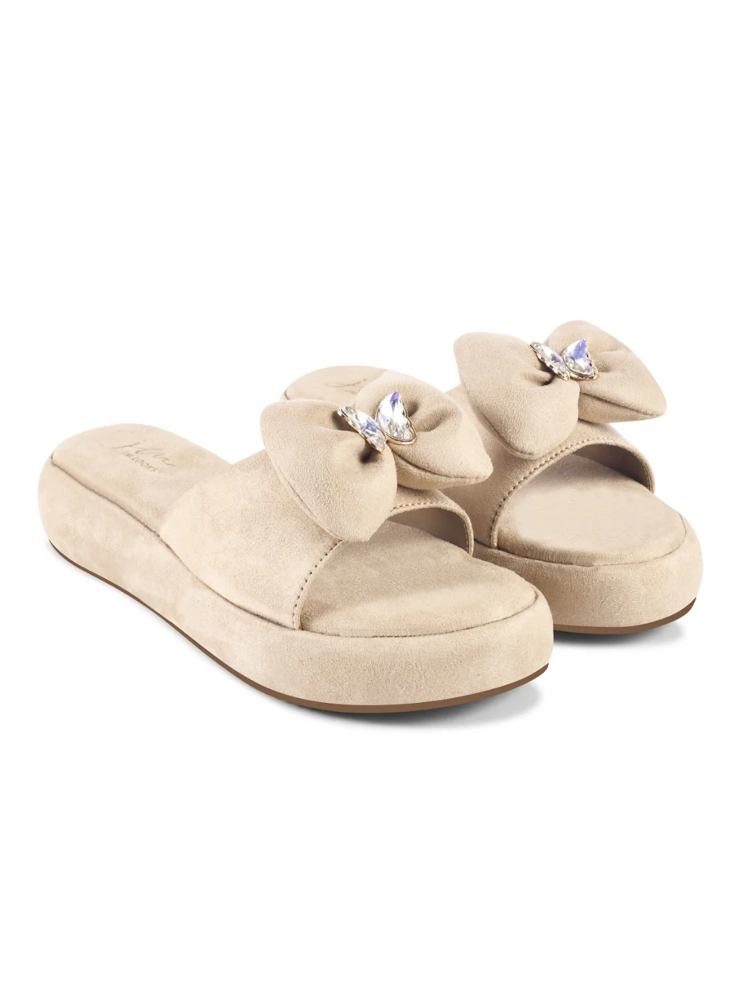 Bow Accent Plush Slides - Image 6