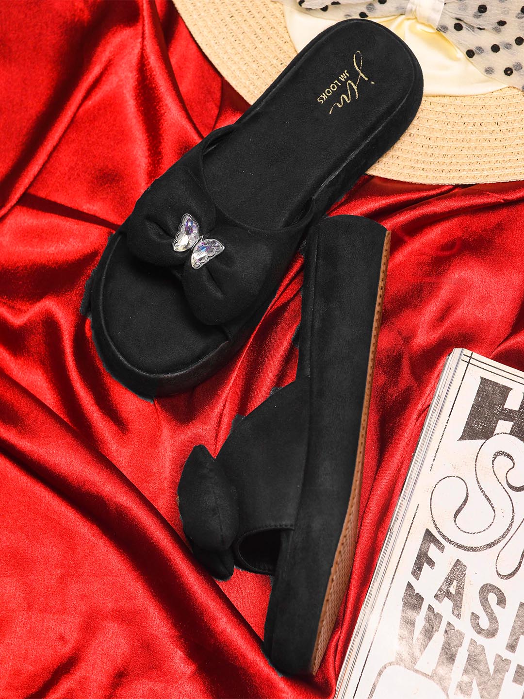 Bow Accent Plush Slides - Image 9