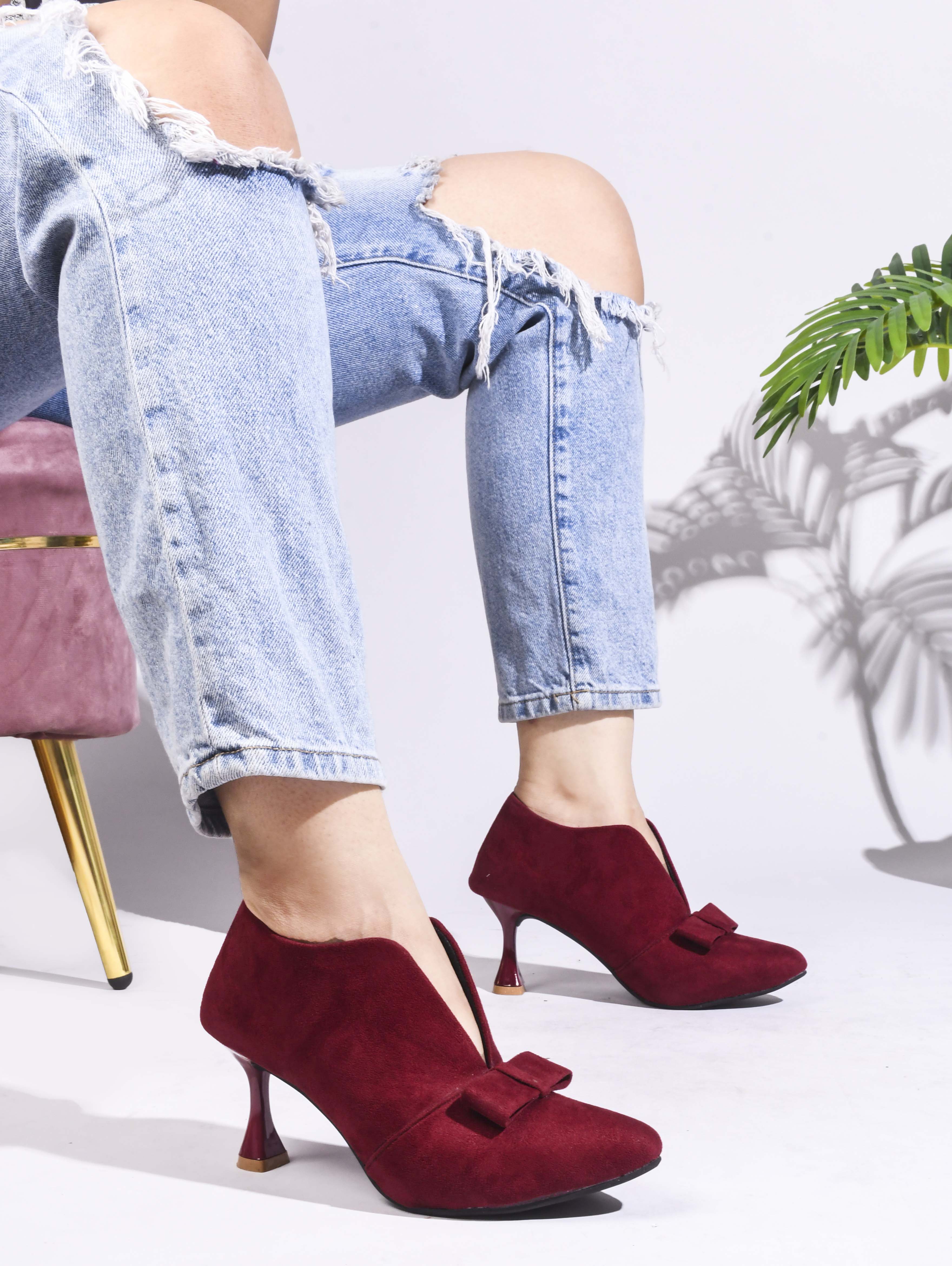 Jm Looks Women's Bow Detail V-Cut Heels - Image 13