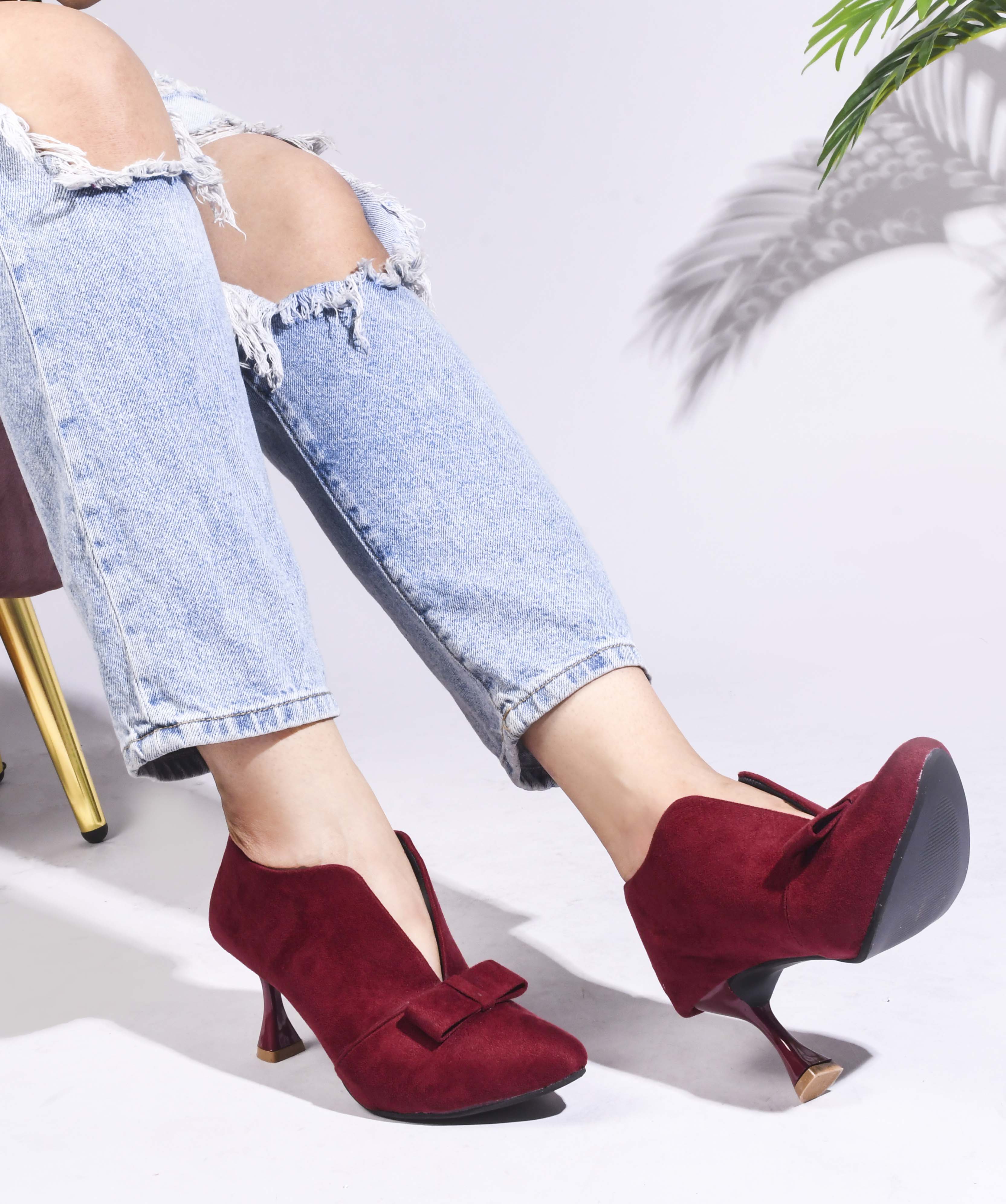 Jm Looks Women's Bow Detail V-Cut Heels - Image 15