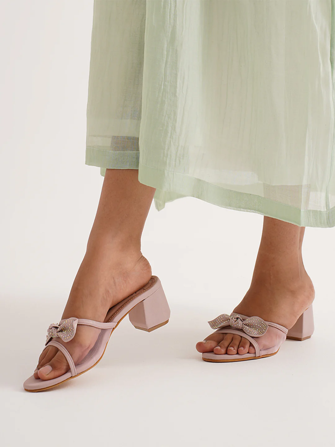 Bow Detail Block Heels - Image 15