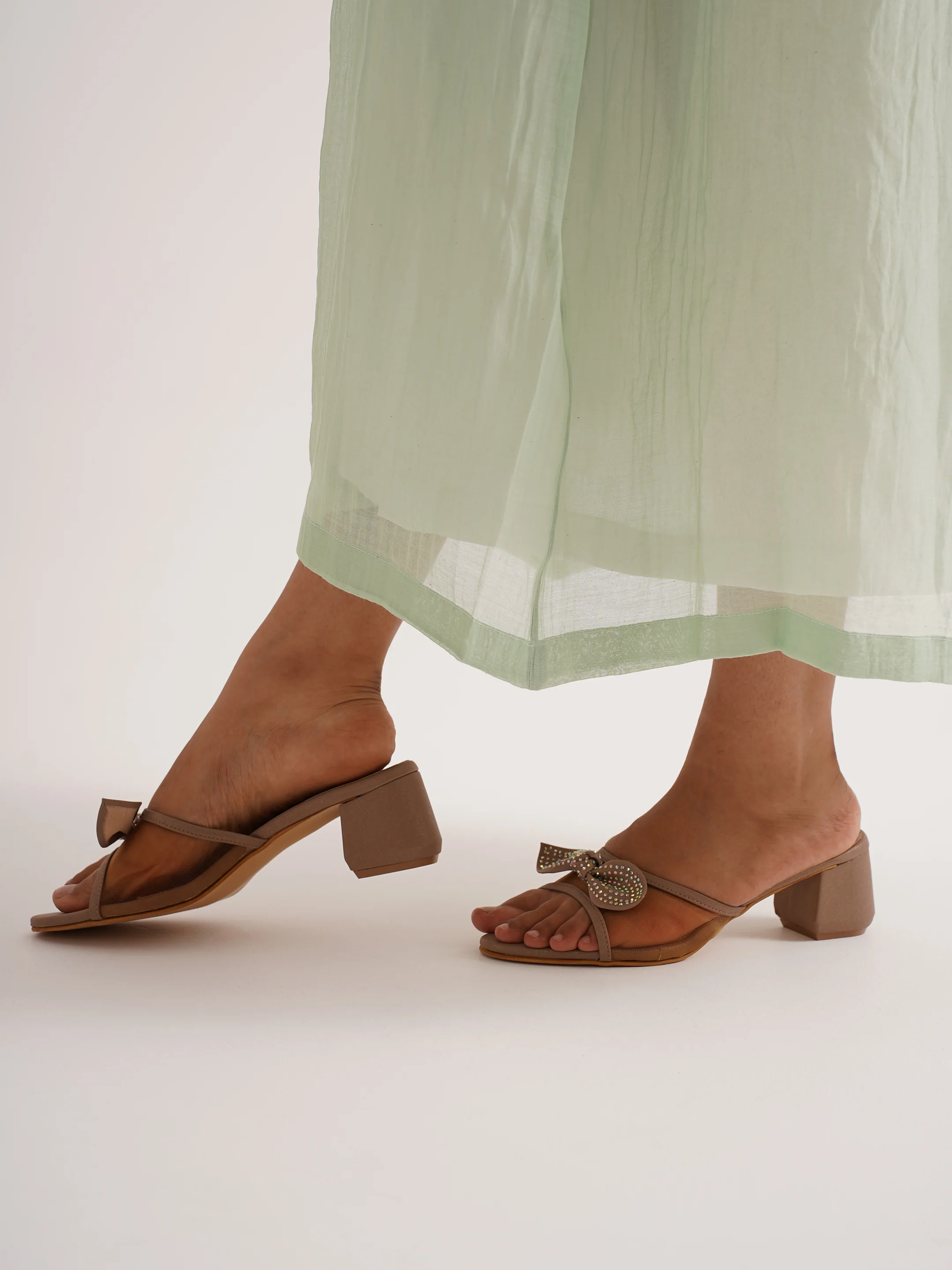 Bow Detail Block Heels - Image 2