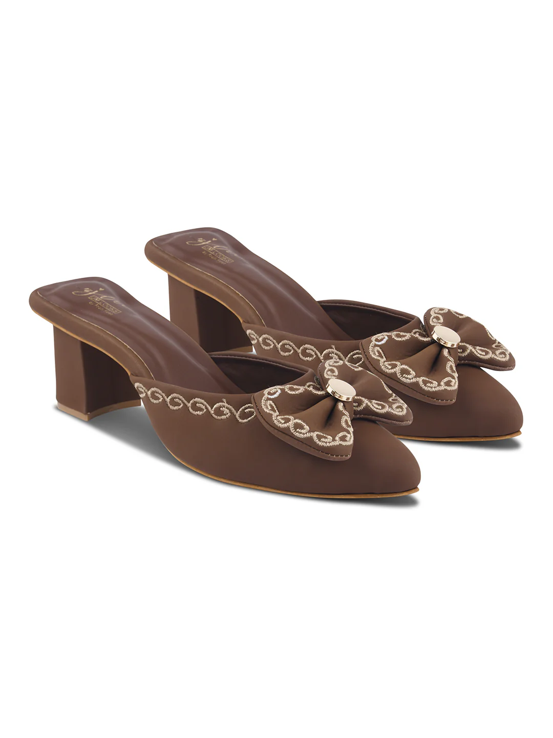Bow Detail Slip-On Block Heel Mules with Cushioned Insole - Image 12