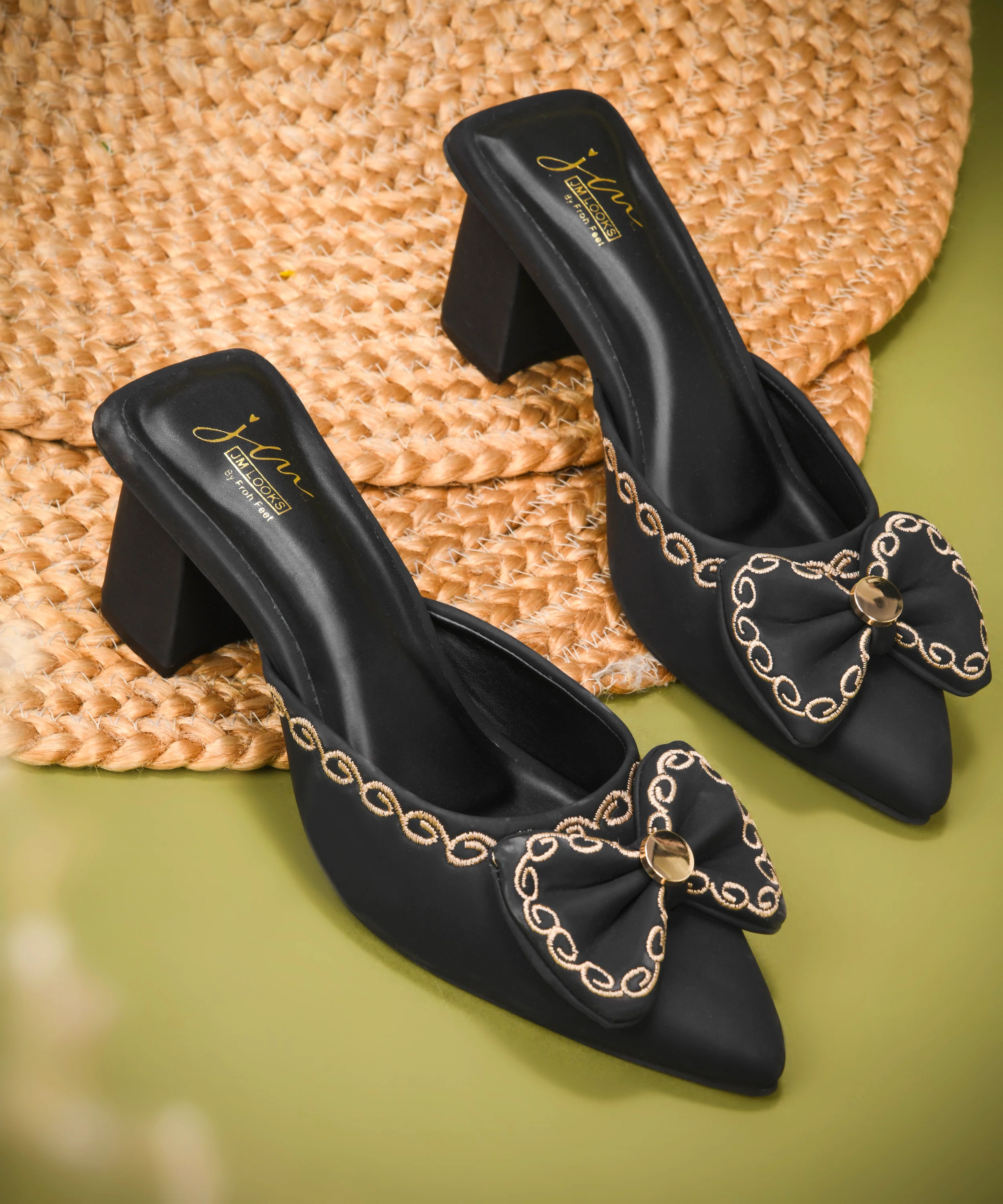 Bow Detail Slip-On Block Heel Mules with Cushioned Insole - Image 13