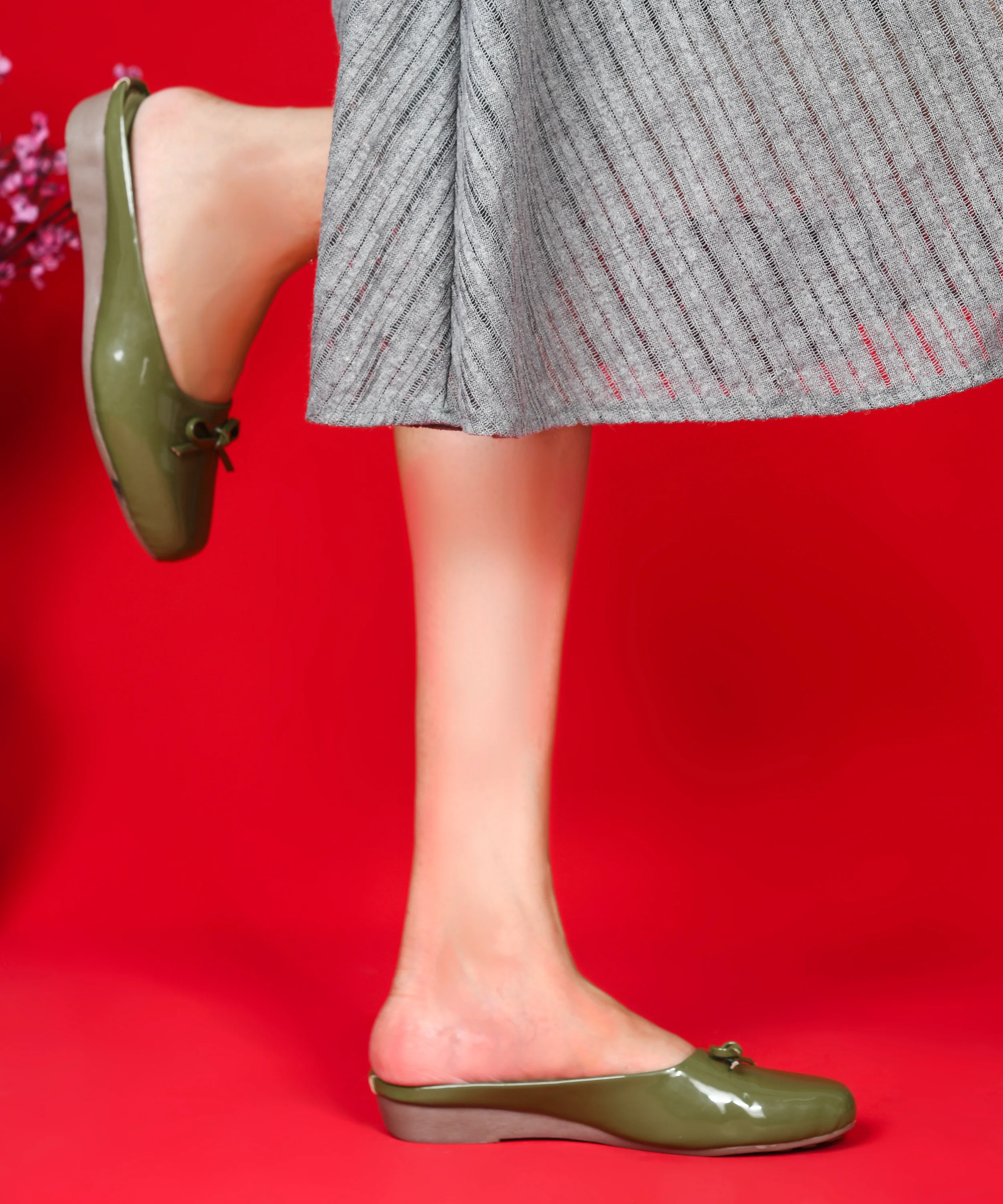 Bow Detail Slip-On Wedge Mules - Image 14
