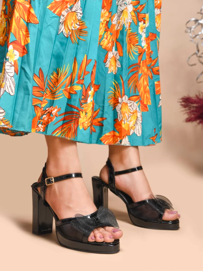 Jm Looks Bow Detail Platform Heels for Women