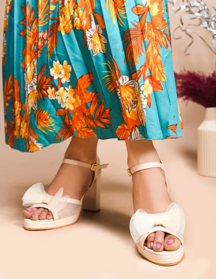 Jm Looks Bow Detail Platform Heels for Women - Image 15