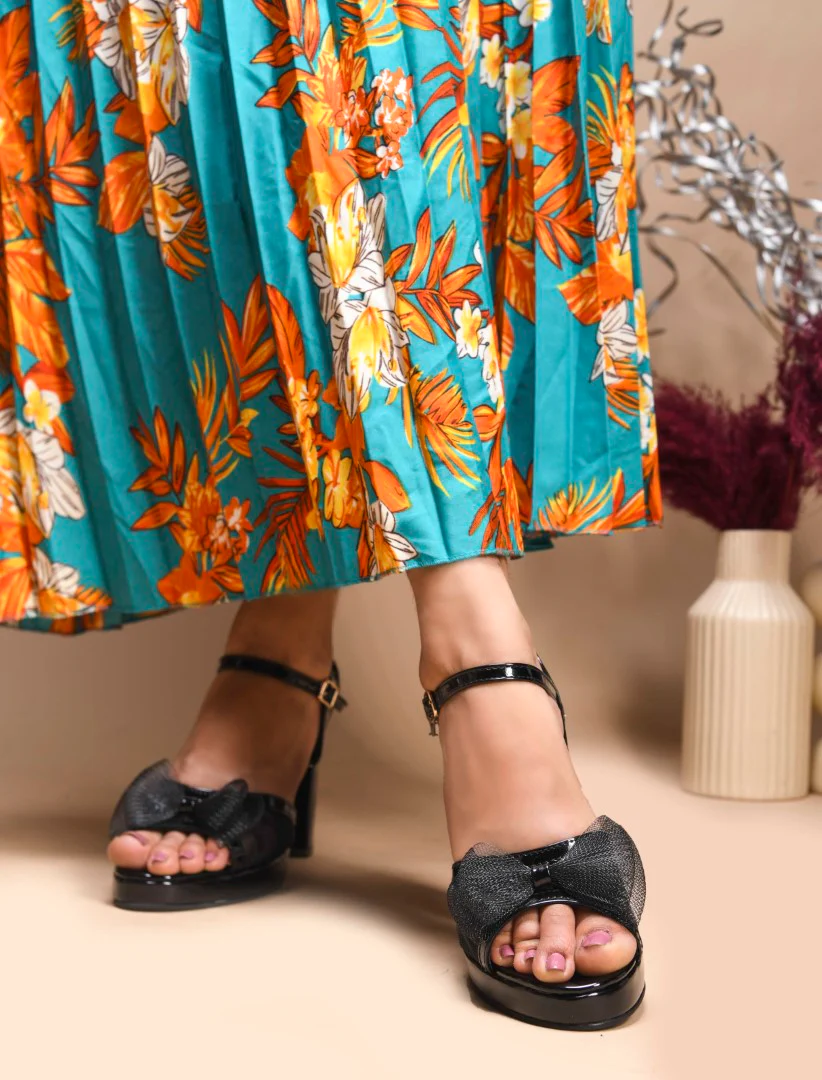 Jm Looks Bow Detail Platform Heels for Women - Image 2