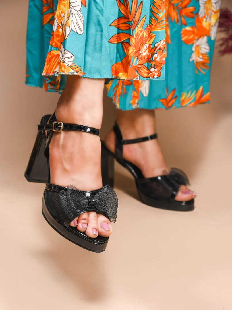 Jm Looks Bow Detail Platform Heels for Women - Image 4