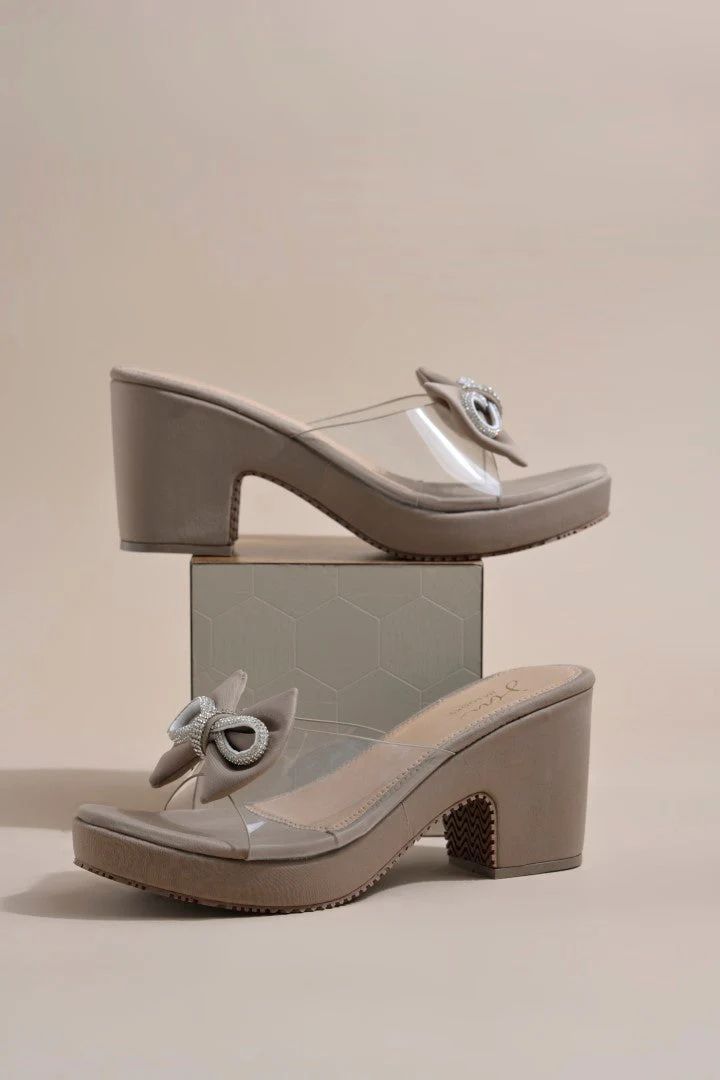 Bow Embellished Transparent Heels - Image 17