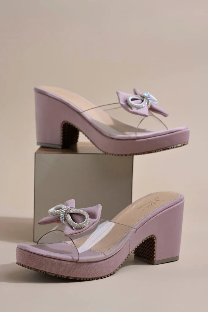 Bow Embellished Transparent Heels - Image 5