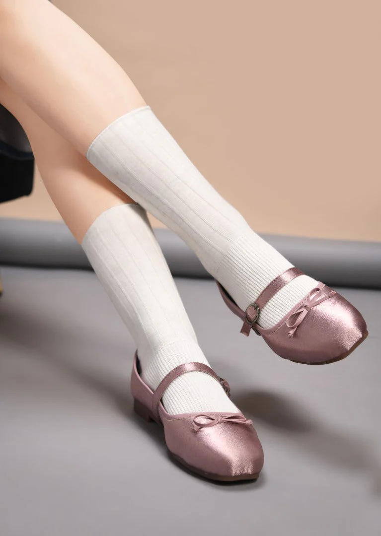 Bow Flat Square Toe Mary Jane Shoes - Image 9
