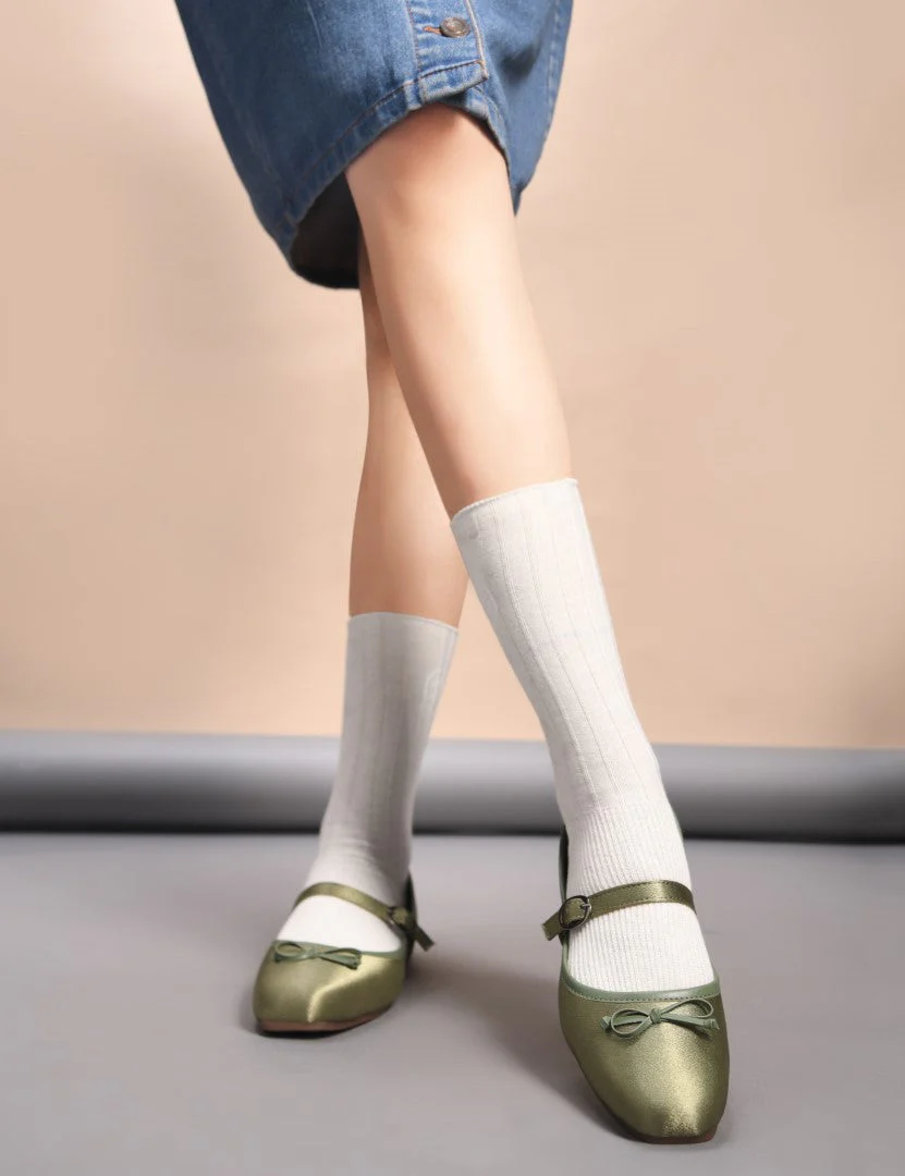 Bow Flat Square Toe Mary Jane Shoes - Image 10