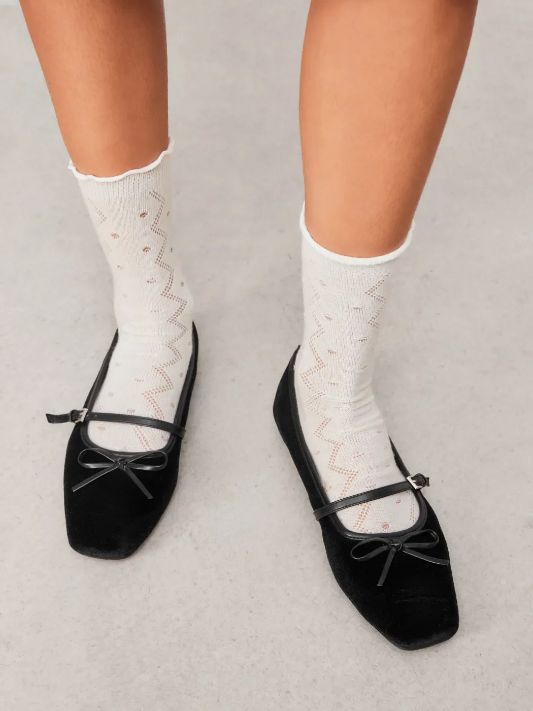 Bow Flat Square Toe Mary Jane Shoes - Image 2