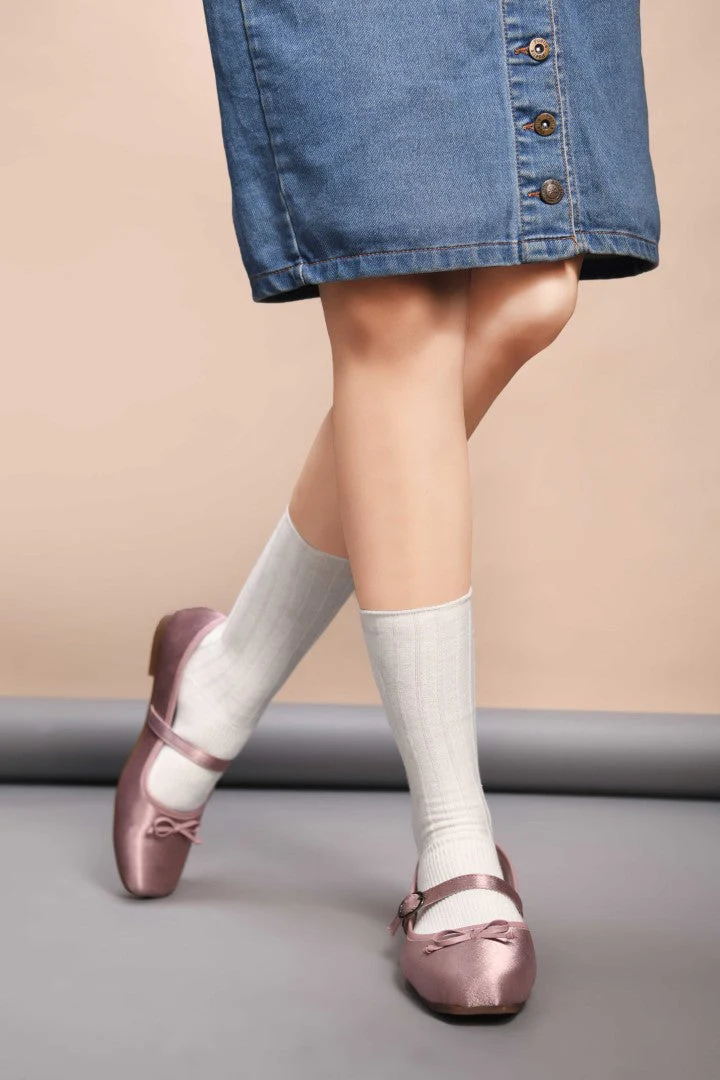 Bow Flat Square Toe Mary Jane Shoes - Image 8