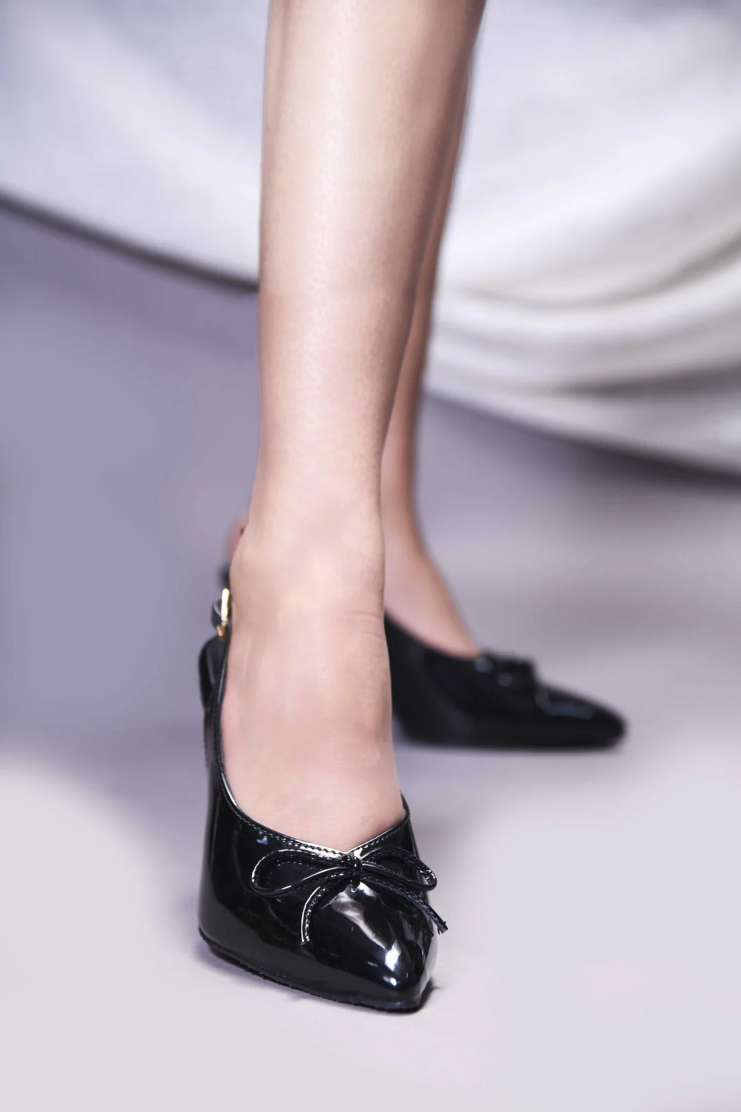 Bow Slingback Stiletto Heels Pointed Toe - Image 10