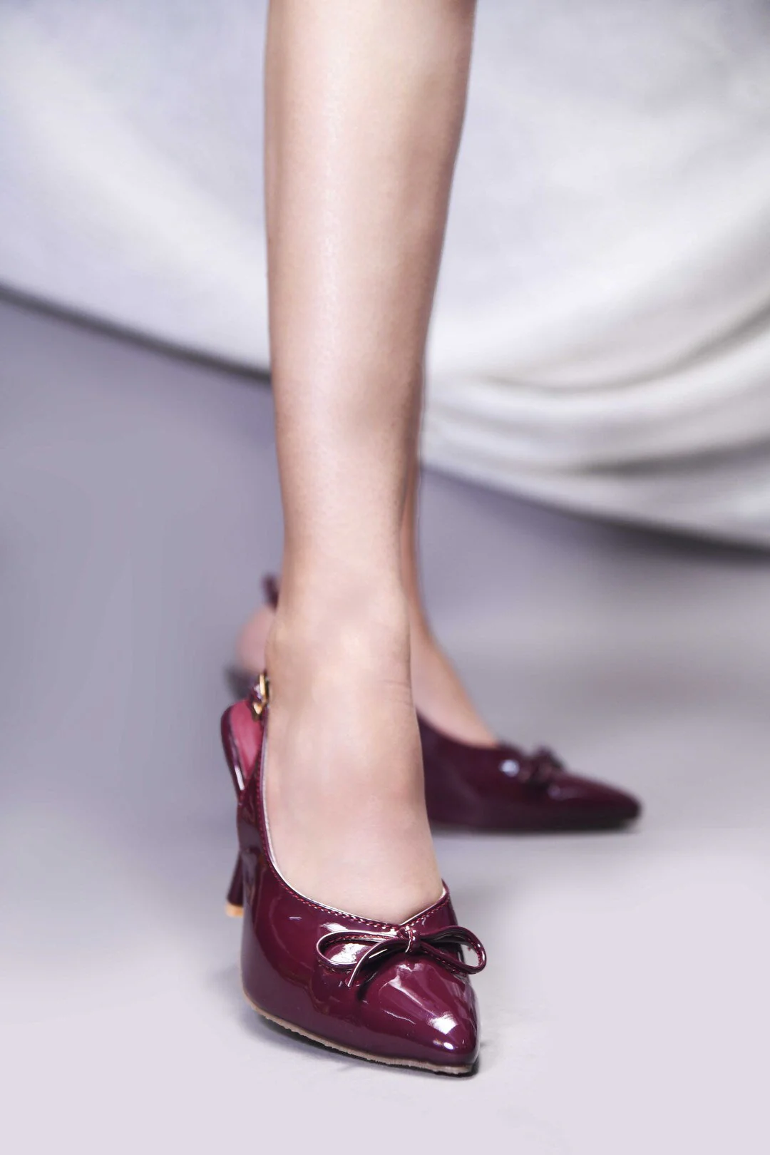 Bow Slingback Stiletto Heels Pointed Toe - Image 5