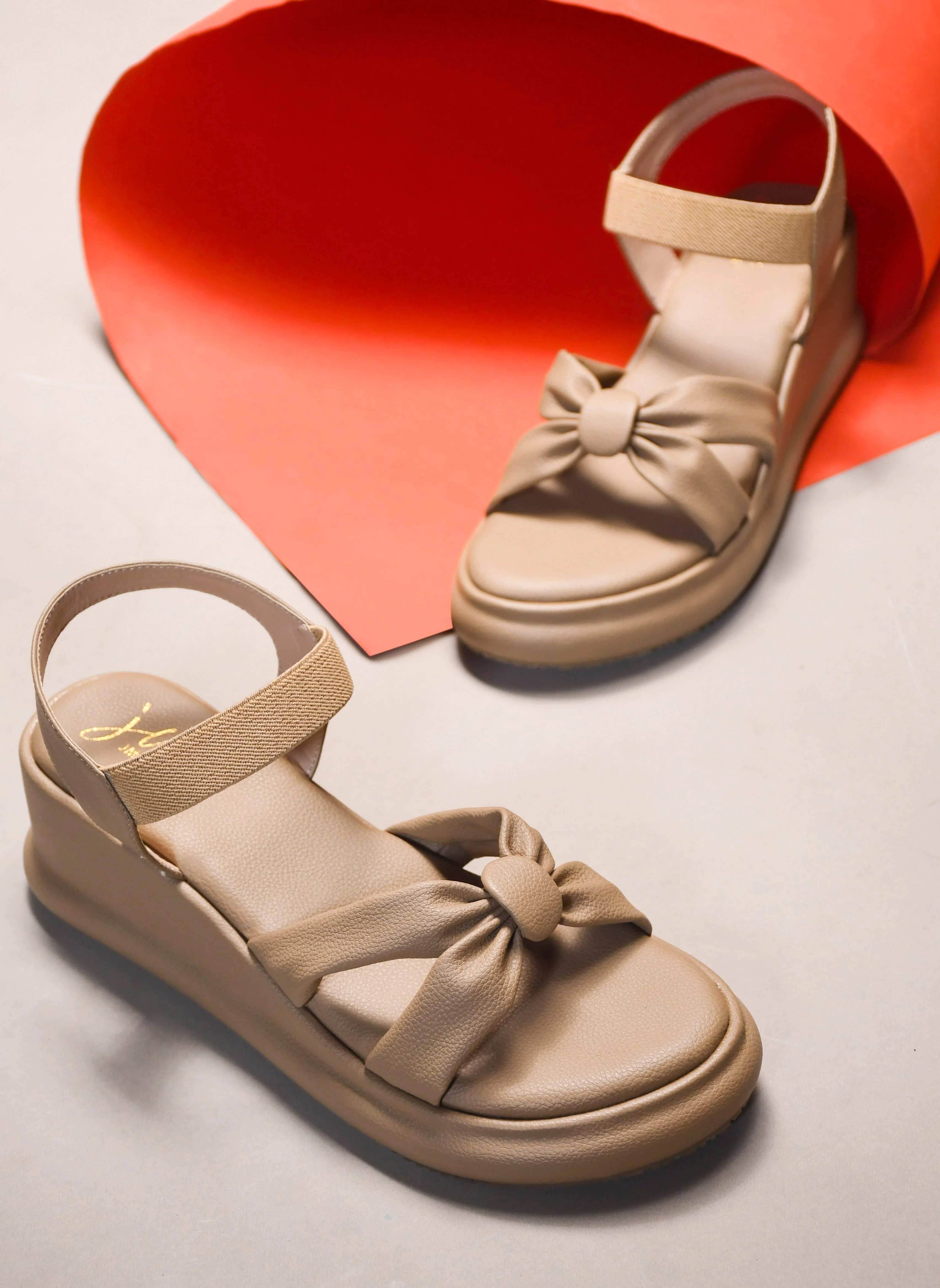 JM Looks Platform Wedge Sandals with Bow - Image 13