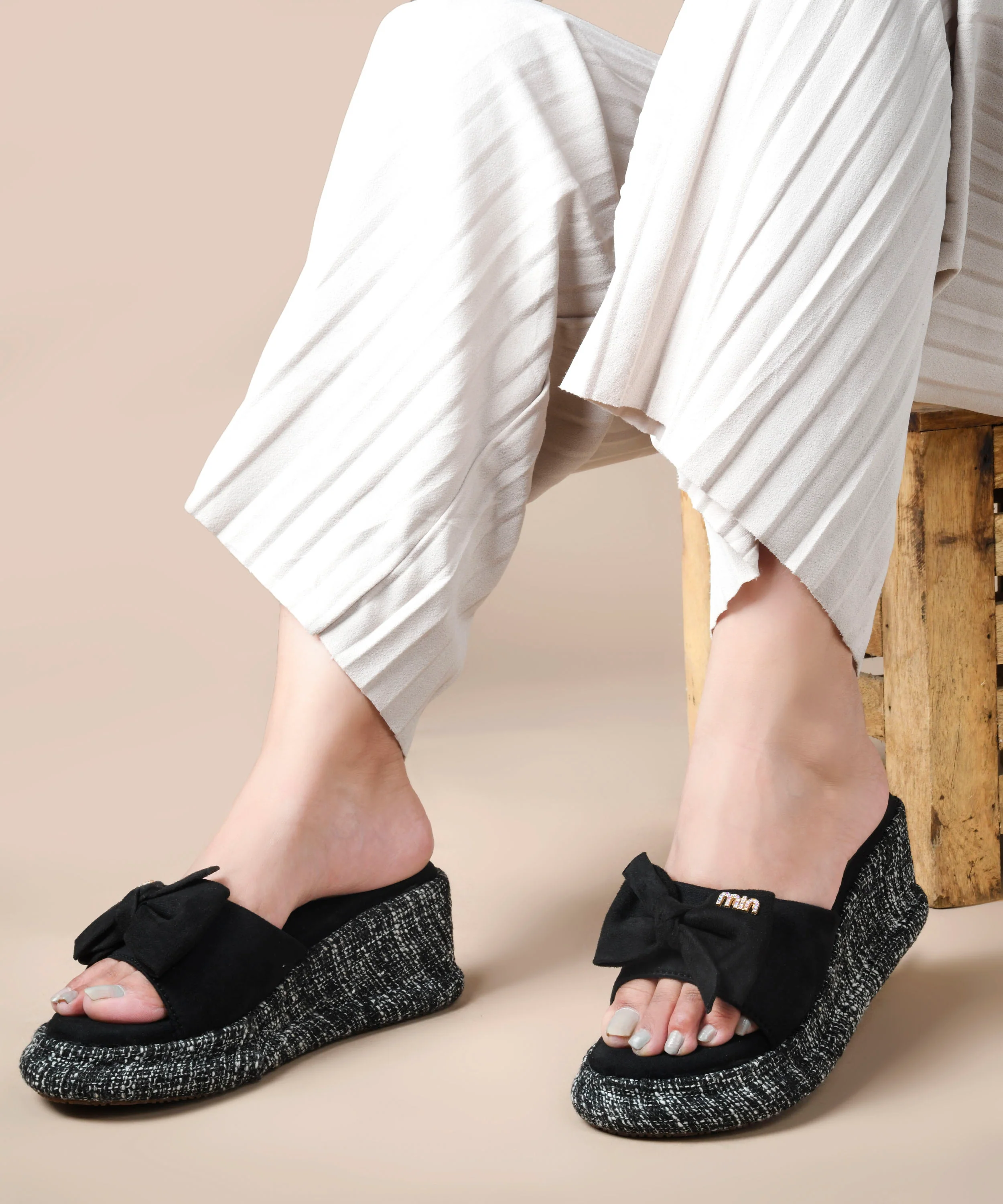 Bowknot Platform Wedge Sandals