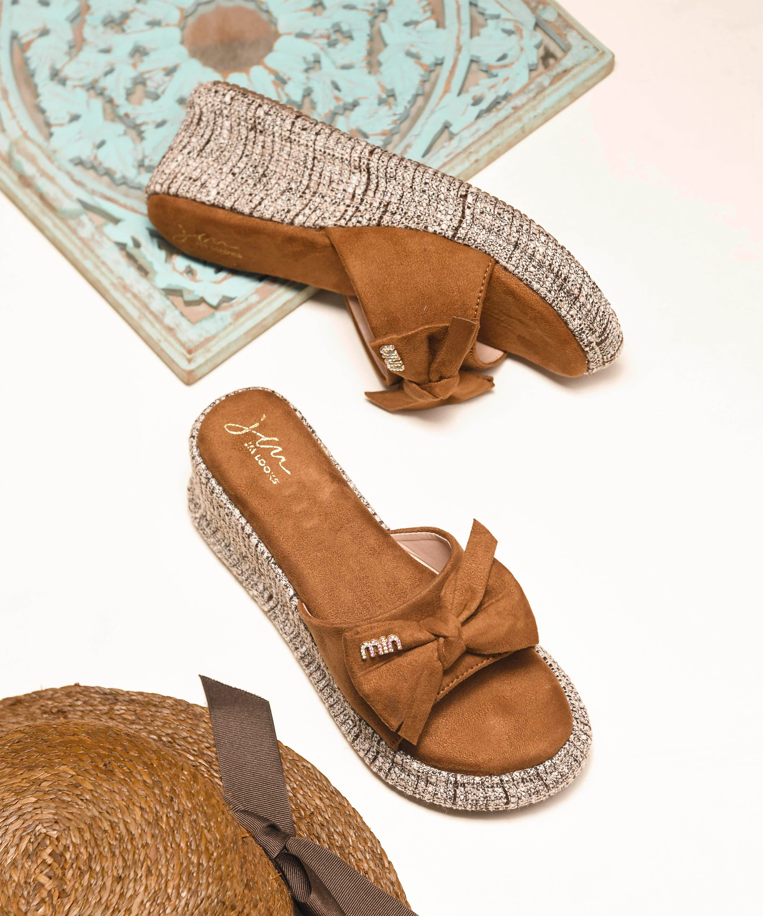 Bowknot Platform Wedge Sandals - Image 12