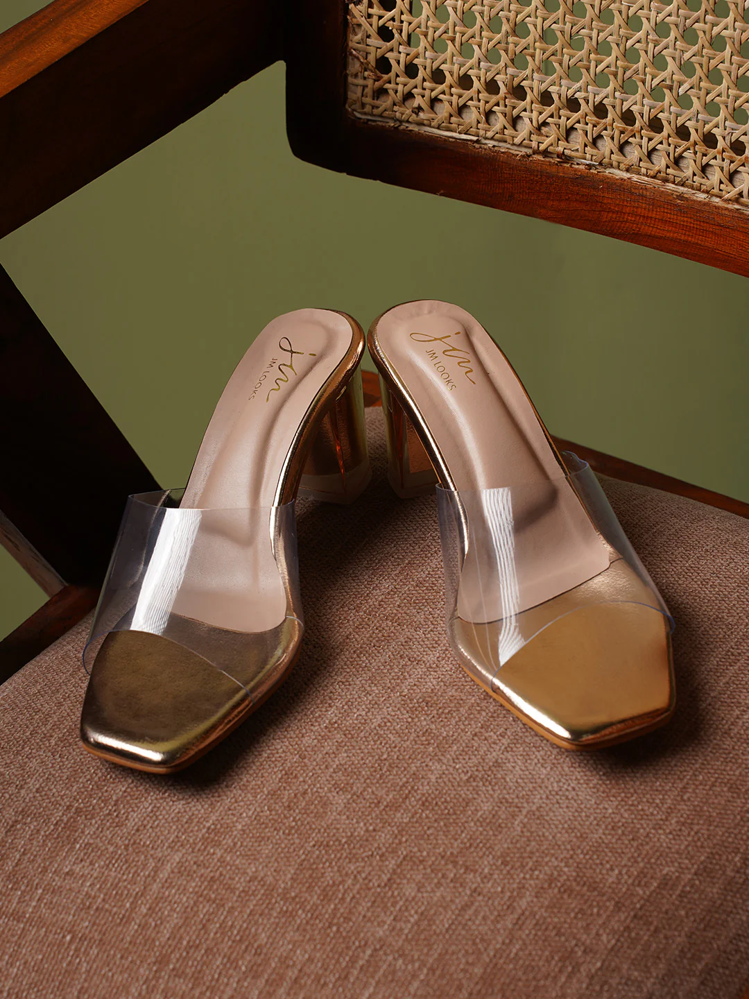 Jm Looks Clear Strap Block Heels for Women & Girls - Image 7