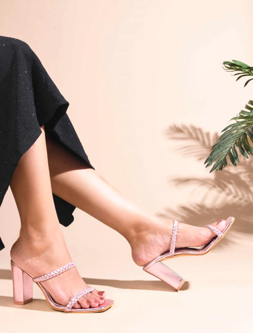 JM Looks Women's Braided Strap Block Heel Mules - Image 10