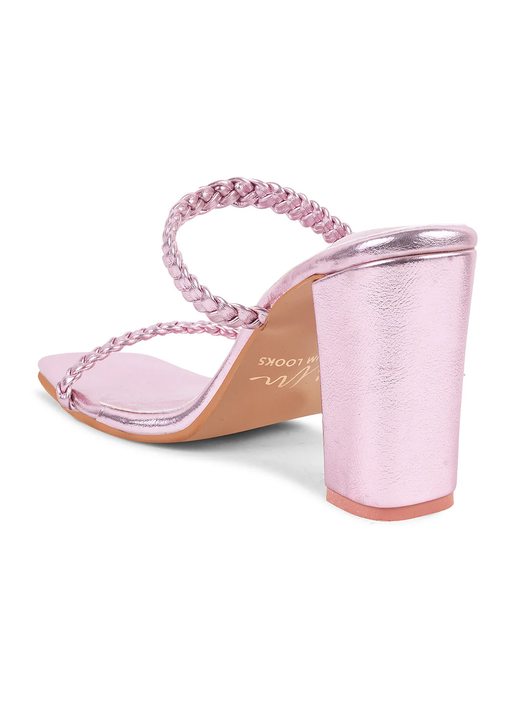 JM Looks Women's Braided Strap Block Heel Mules - Image 12