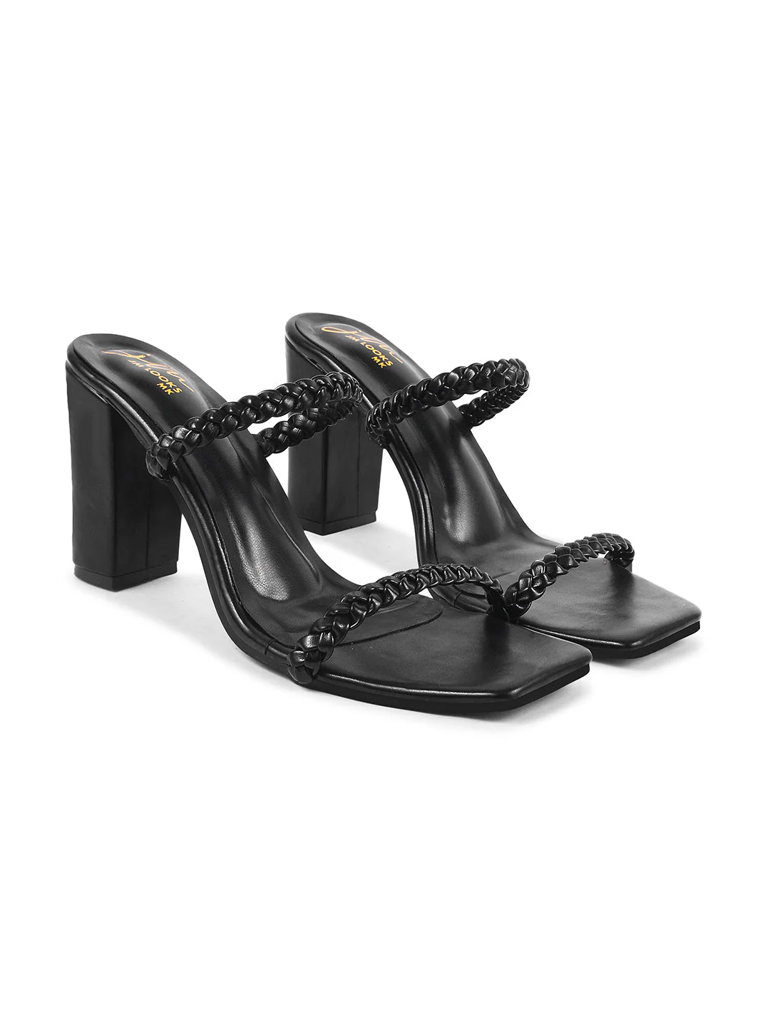 JM Looks Women's Braided Strap Block Heel Mules - Image 5