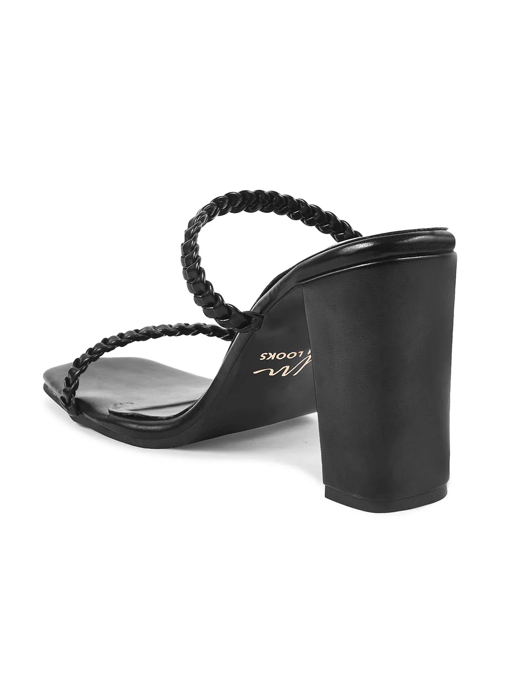 JM Looks Women's Braided Strap Block Heel Mules - Image 6