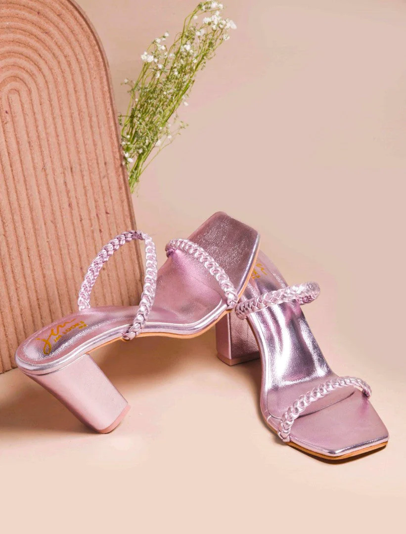 JM Looks Women's Braided Strap Block Heel Mules - Image 7