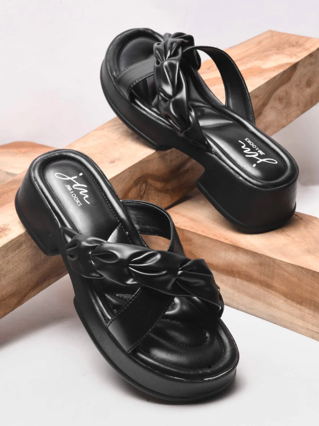 Jm Looks Chic Knotted Strap Platform Sandals for Women & Girls