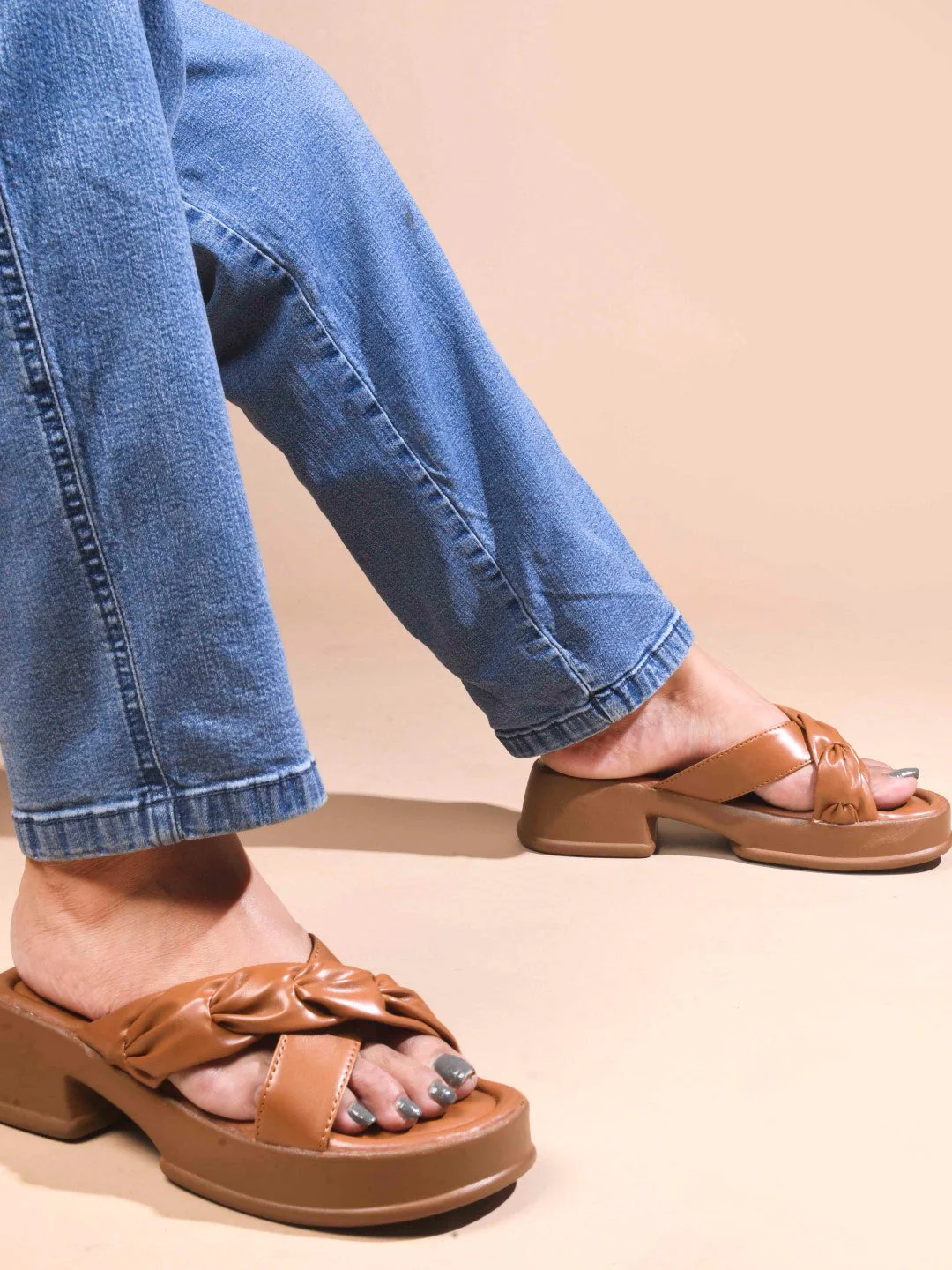 Jm Looks Chic Knotted Strap Platform Sandals for Women & Girls - Image 15
