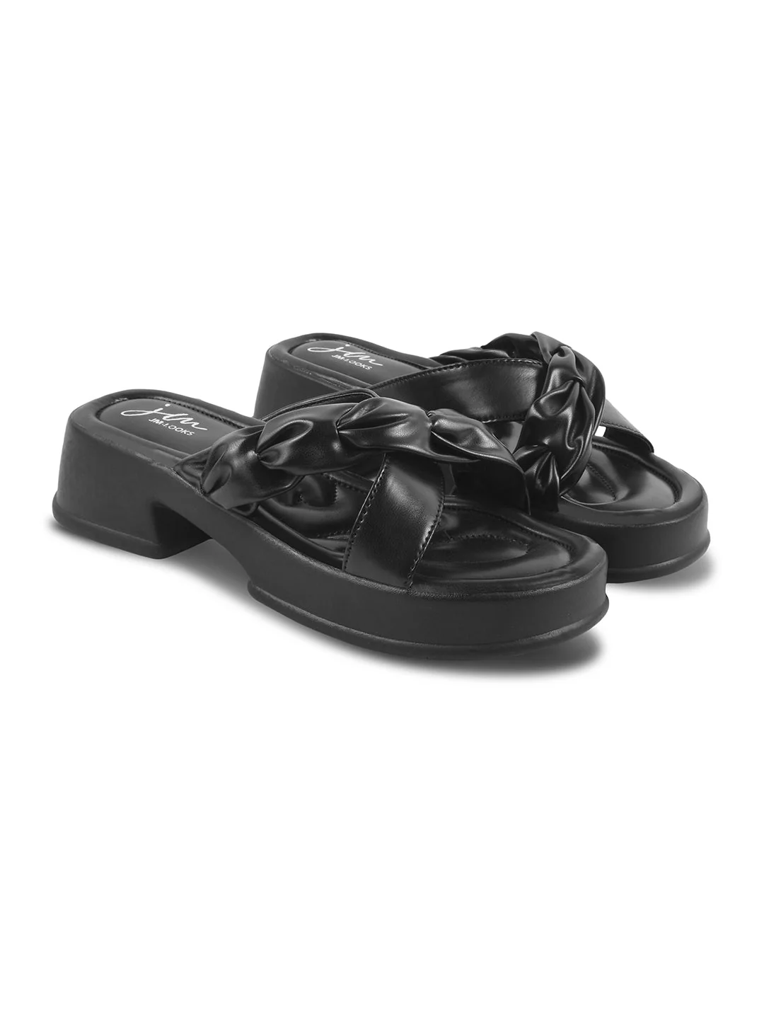 Jm Looks Chic Knotted Strap Platform Sandals for Women & Girls - Image 5