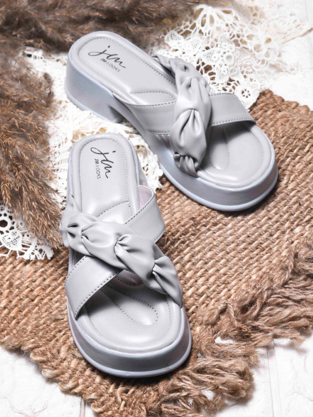 Jm Looks Chic Knotted Strap Platform Sandals for Women & Girls - Image 7