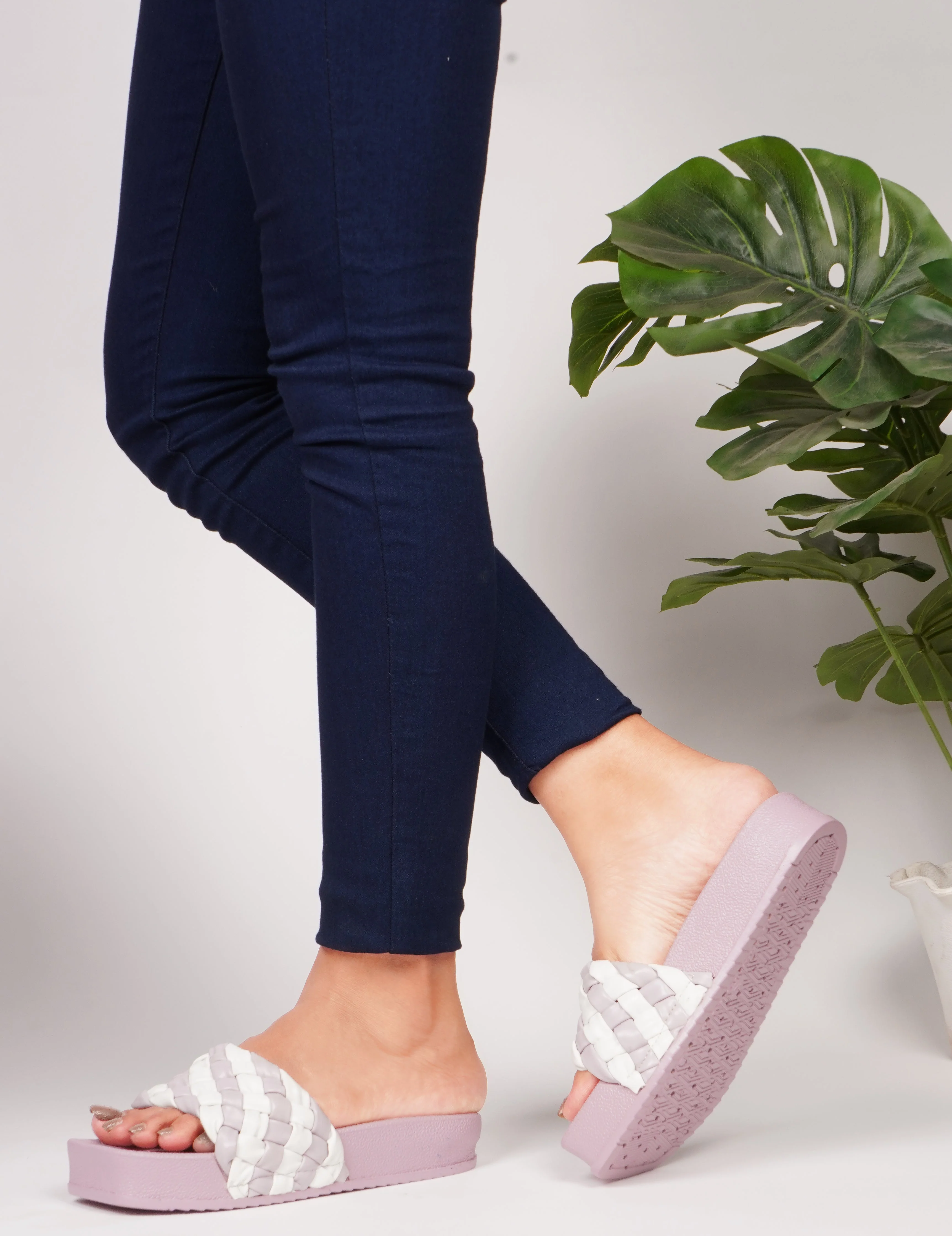 Jm Looks Braided Strap Platform Slides for Women & Girls - Image 11