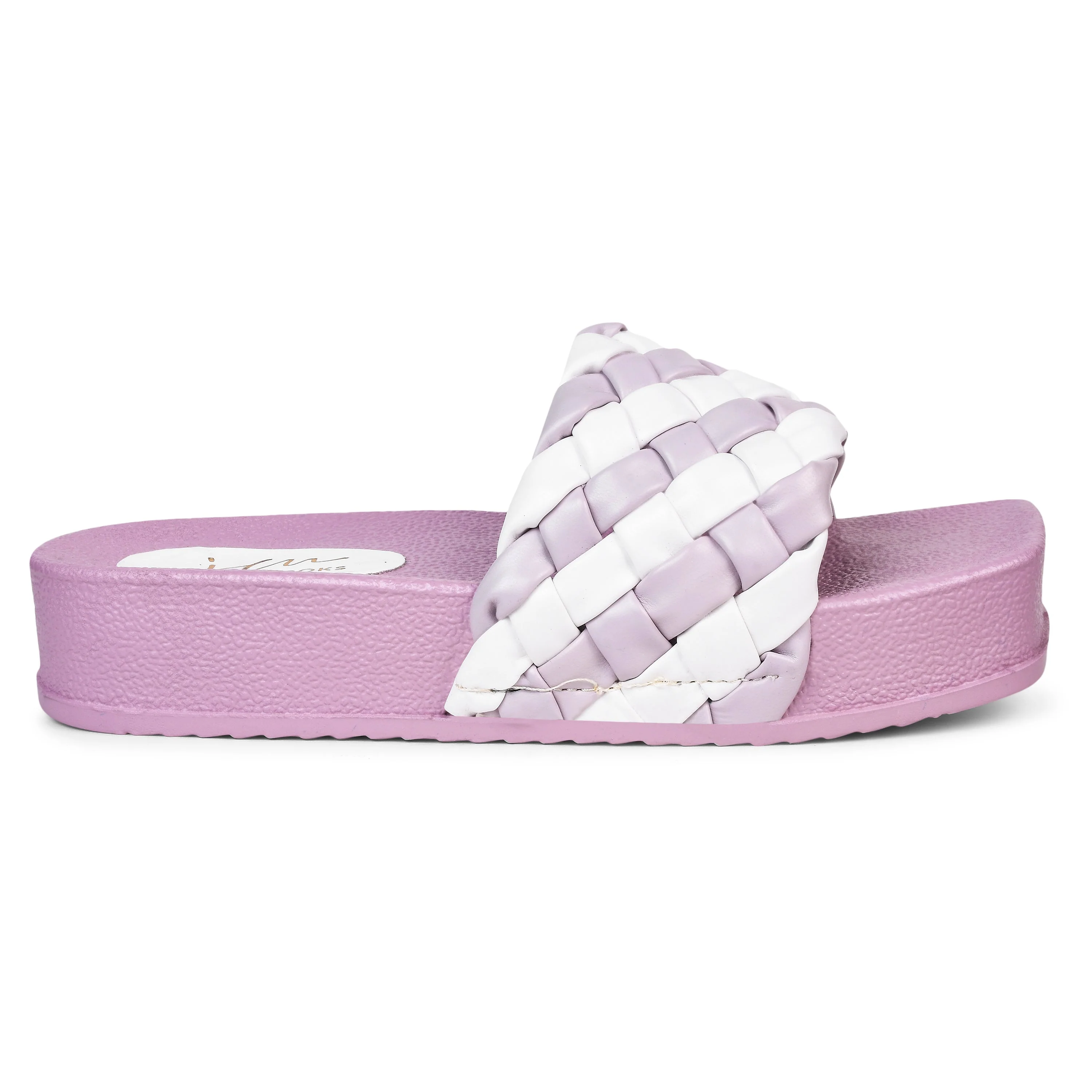 Jm Looks Braided Strap Platform Slides for Women & Girls - Image 12