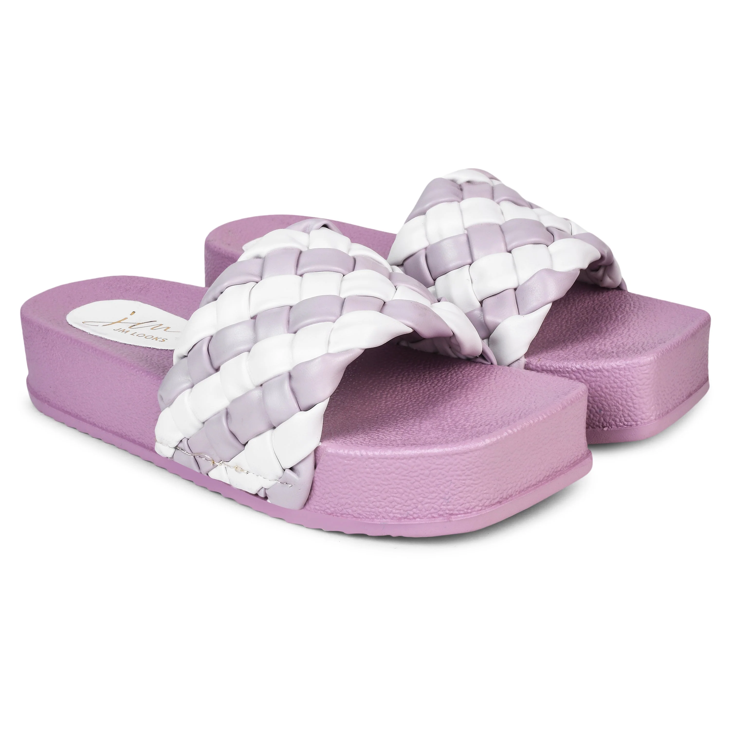 Jm Looks Braided Strap Platform Slides for Women & Girls - Image 13