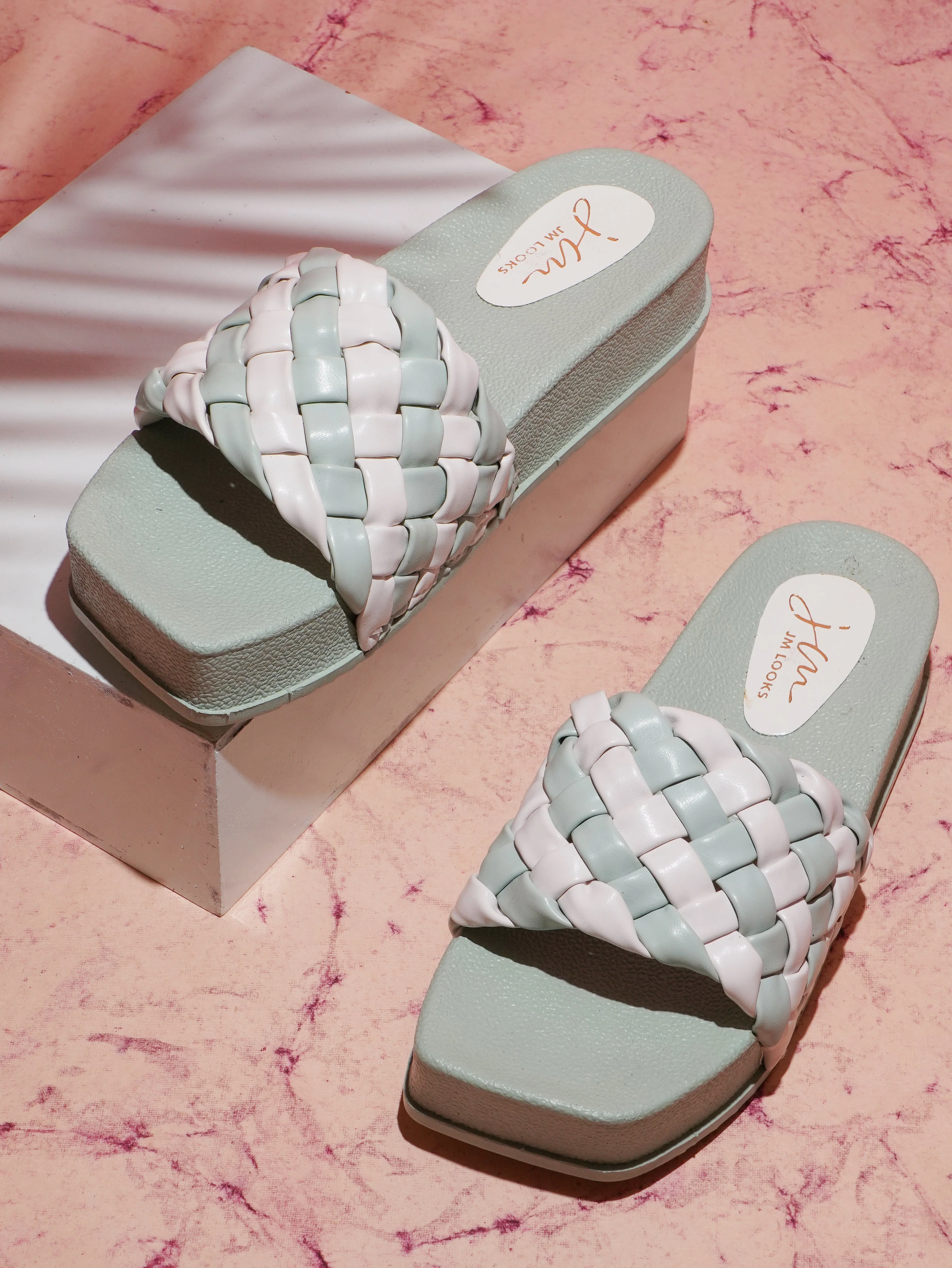 Jm Looks Braided Strap Platform Slides for Women & Girls - Image 14