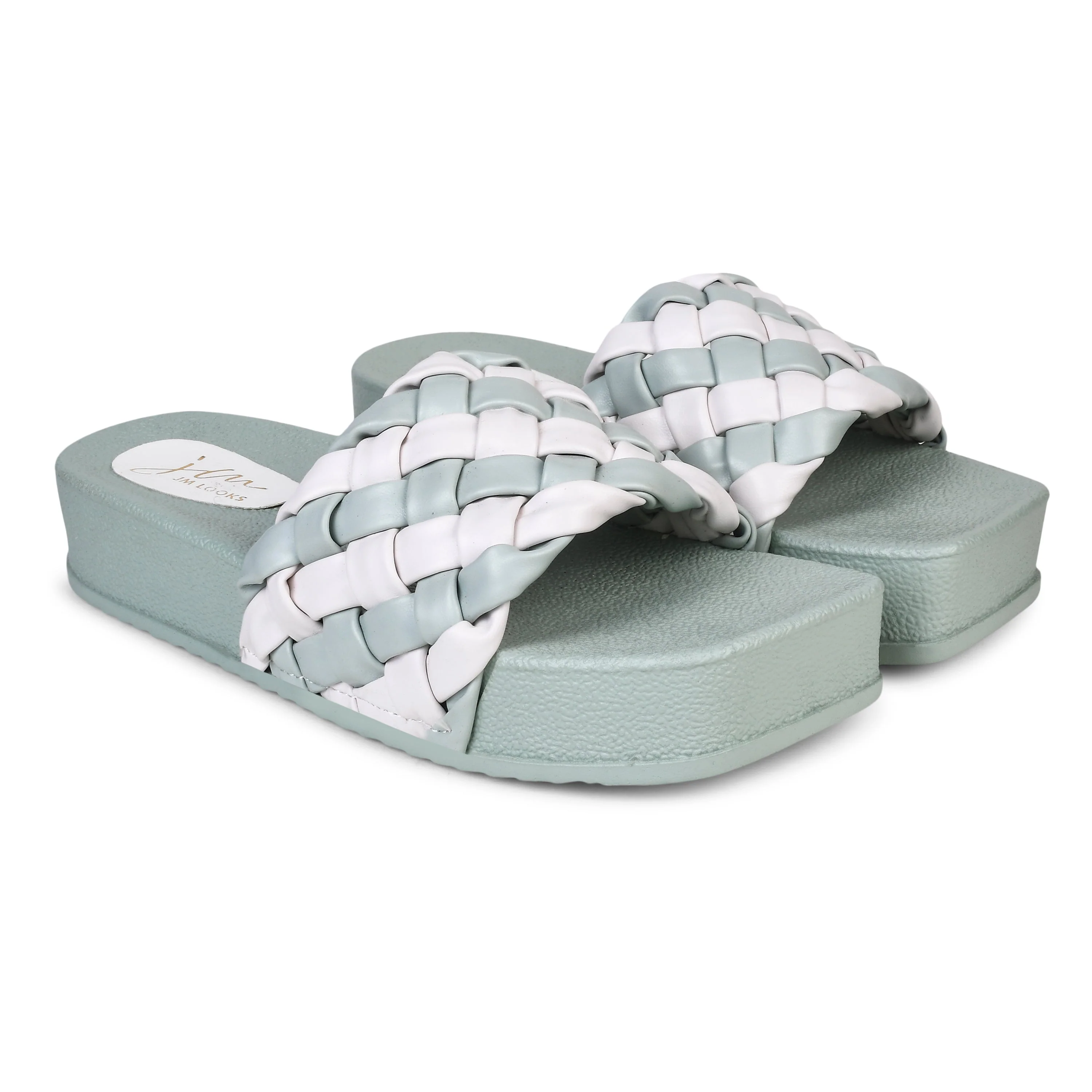 Jm Looks Braided Strap Platform Slides for Women & Girls - Image 18