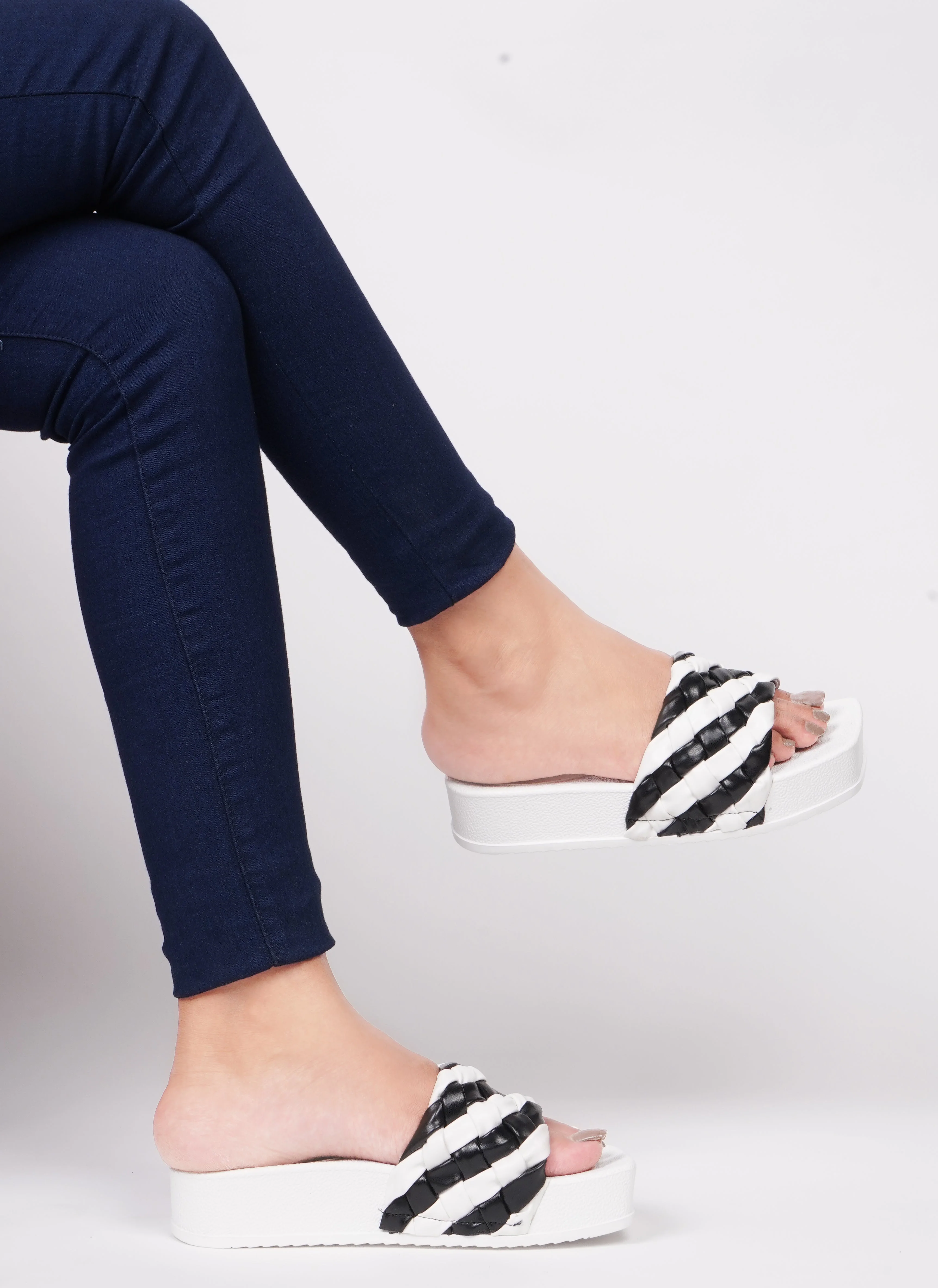 Jm Looks Braided Strap Platform Slides for Women & Girls - Image 20