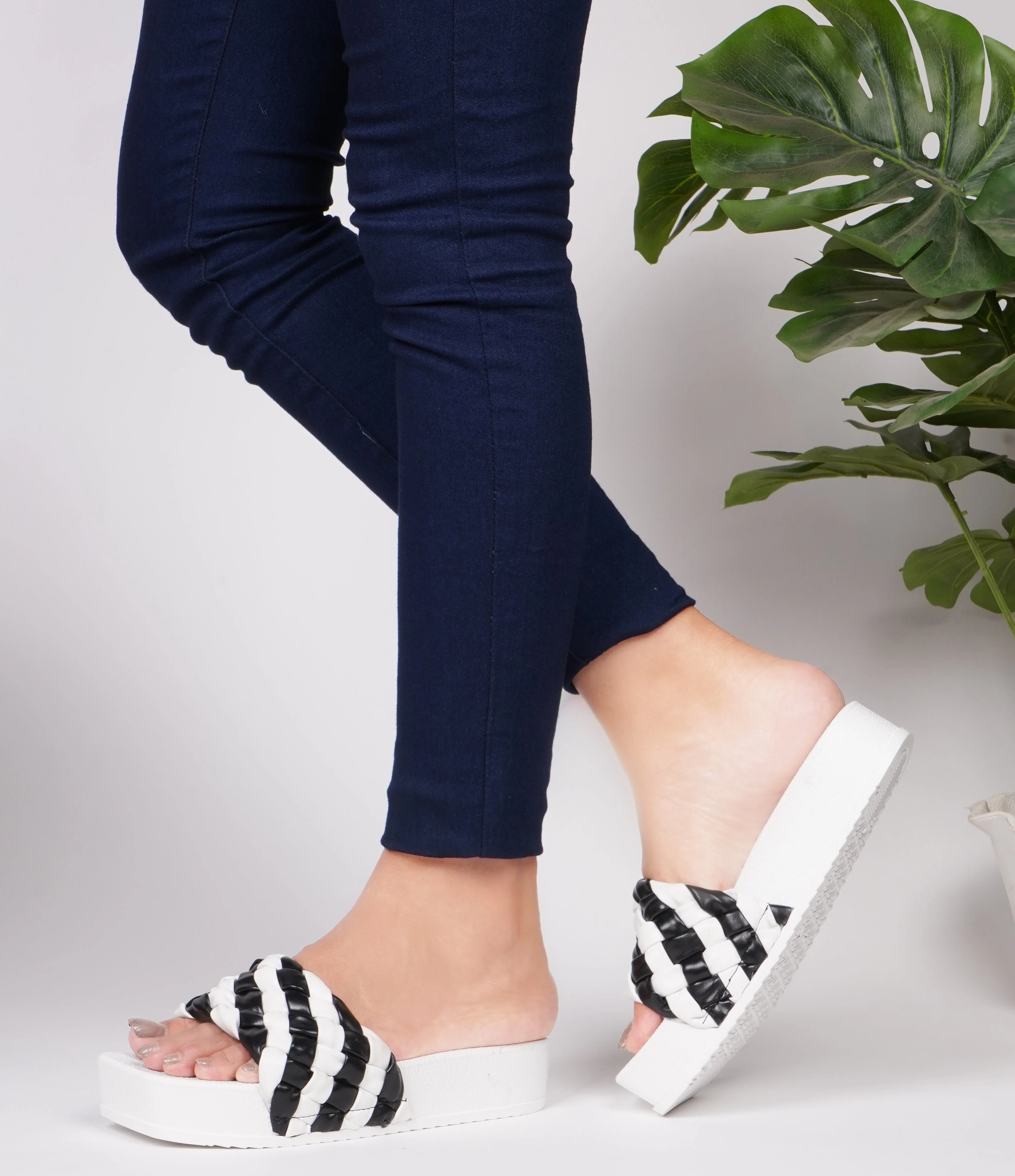 Jm Looks Braided Strap Platform Slides for Women & Girls - Image 22