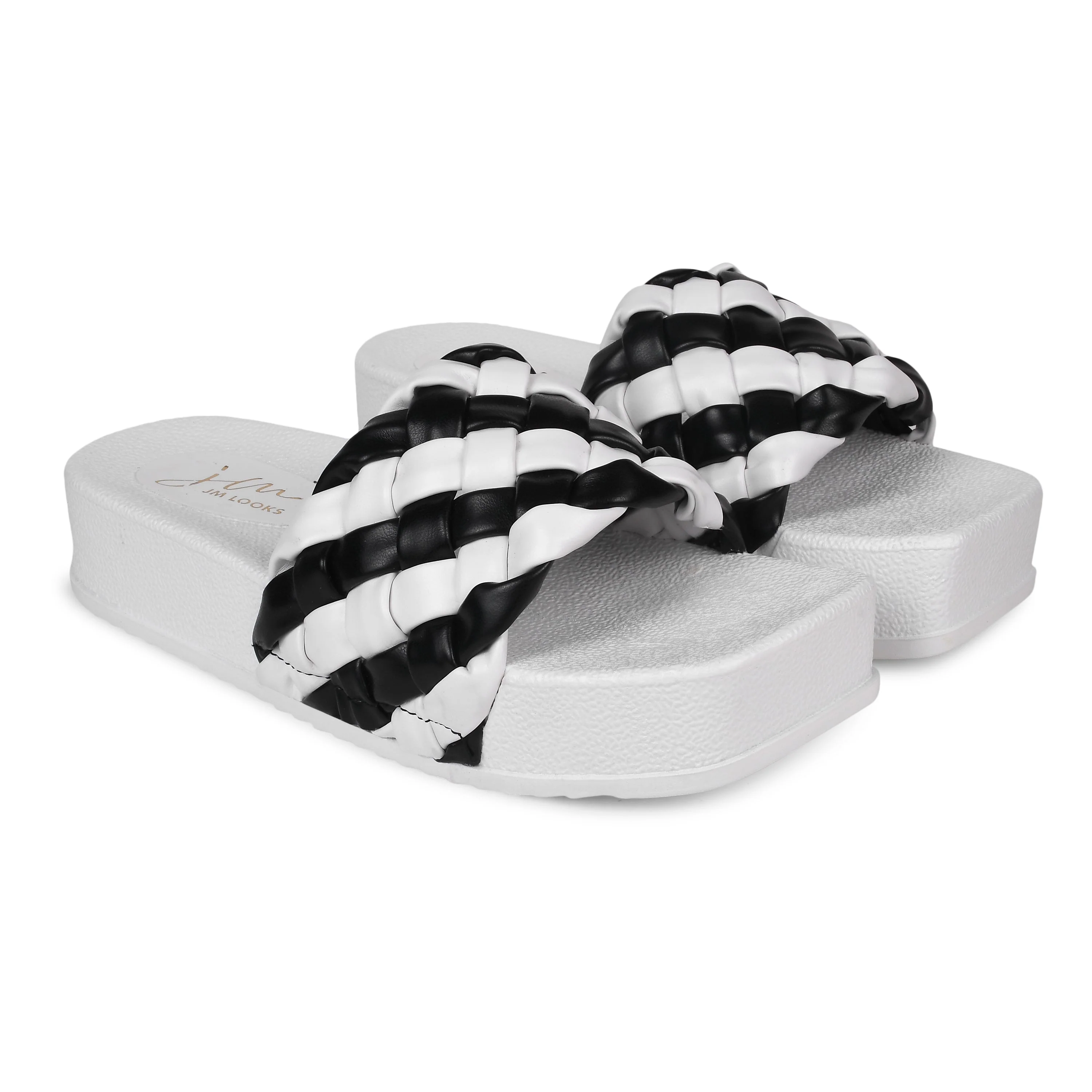 Jm Looks Braided Strap Platform Slides for Women & Girls - Image 23