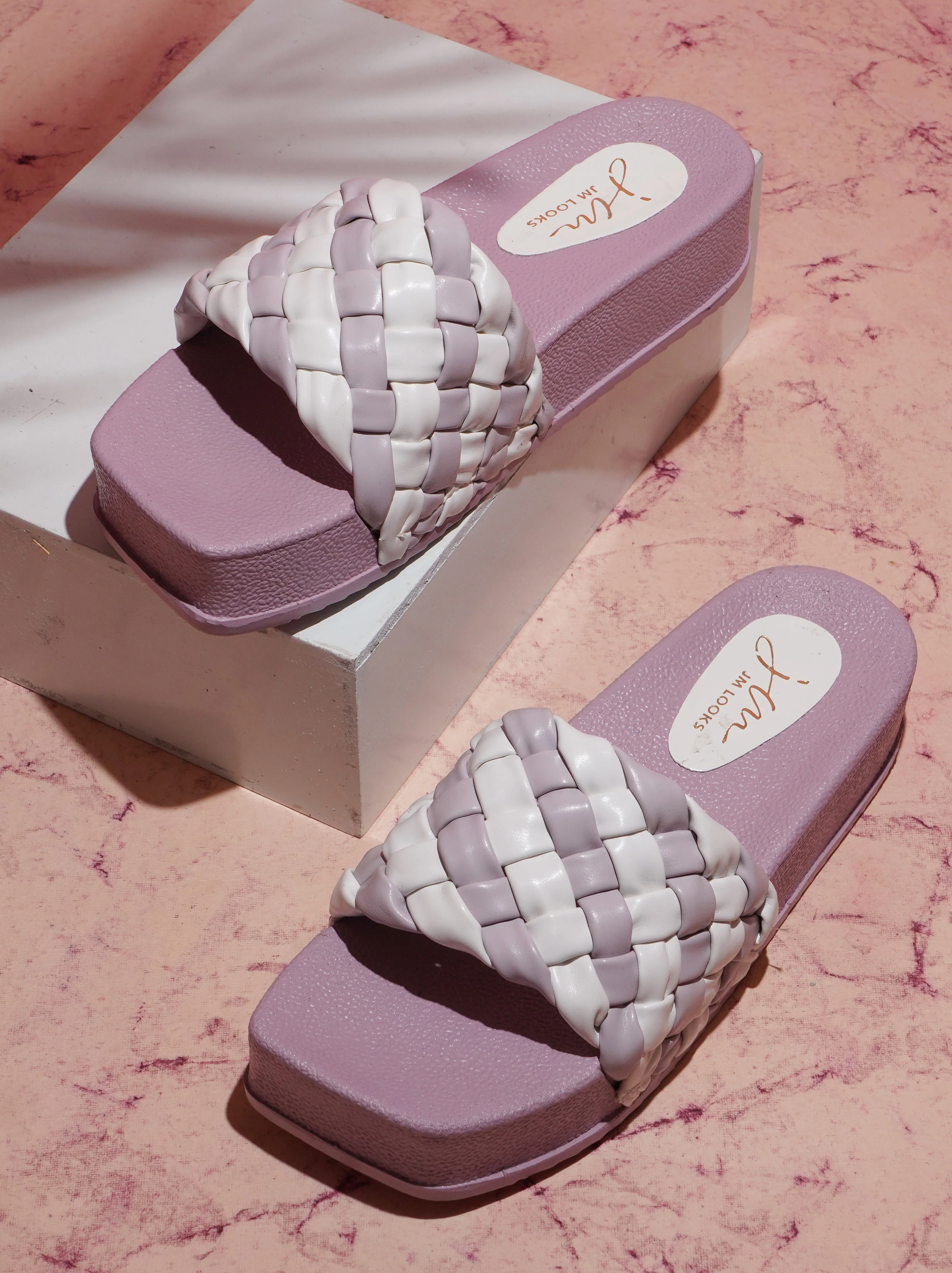 Jm Looks Braided Strap Platform Slides for Women & Girls - Image 8