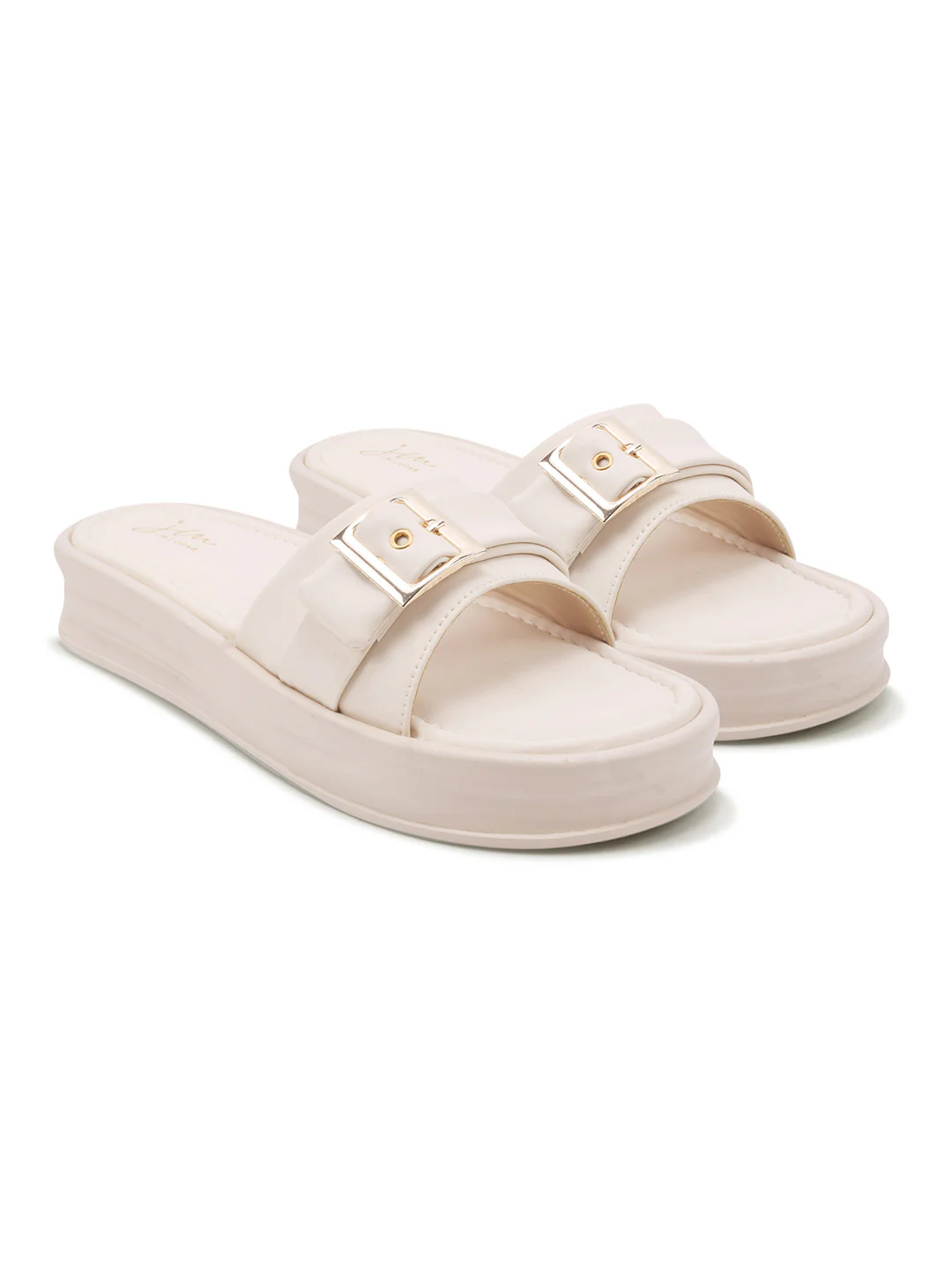 Buckle Detail Slip-On Platform Slides - Image 12
