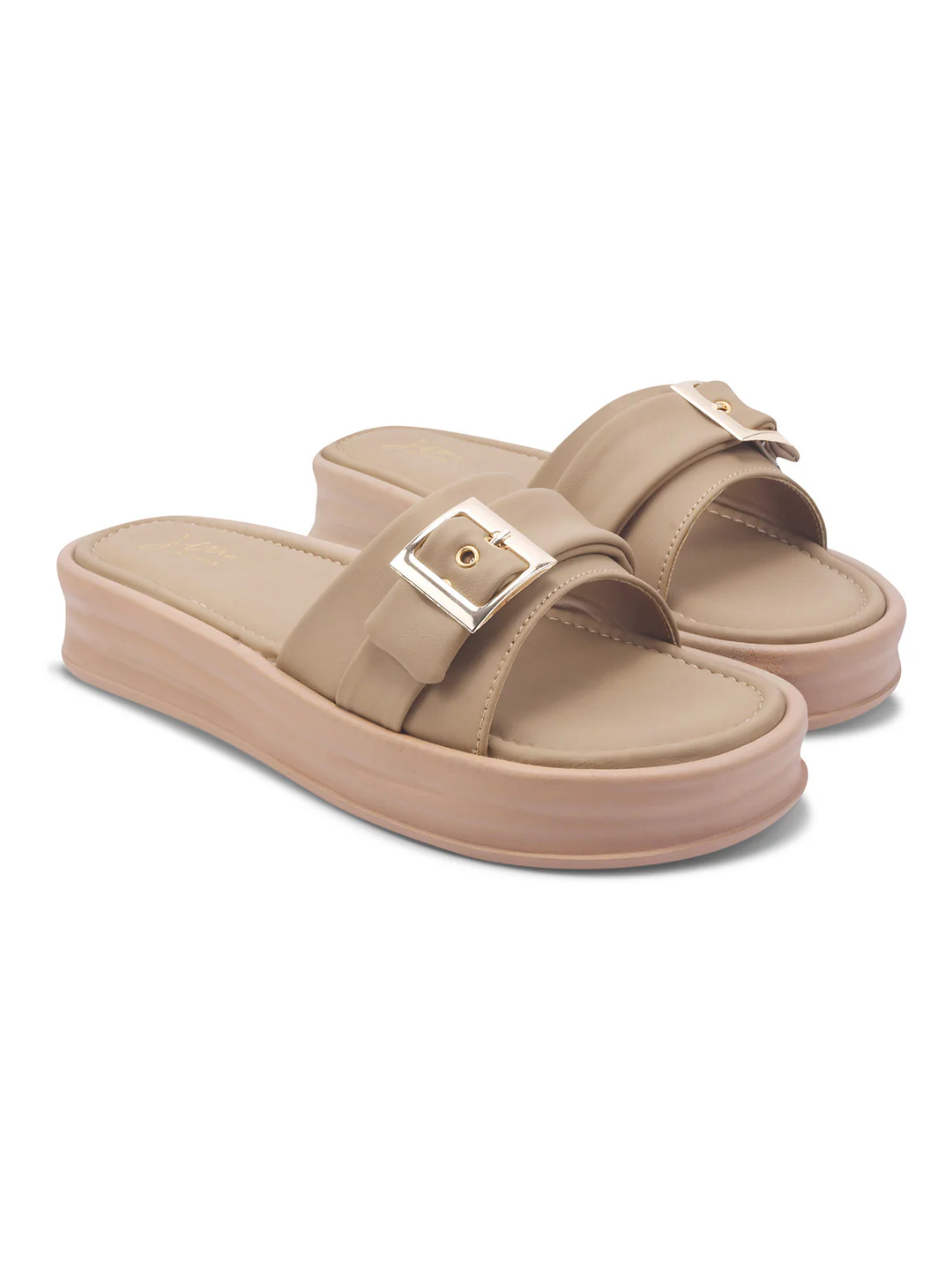 Buckle Detail Slip-On Platform Slides - Image 17