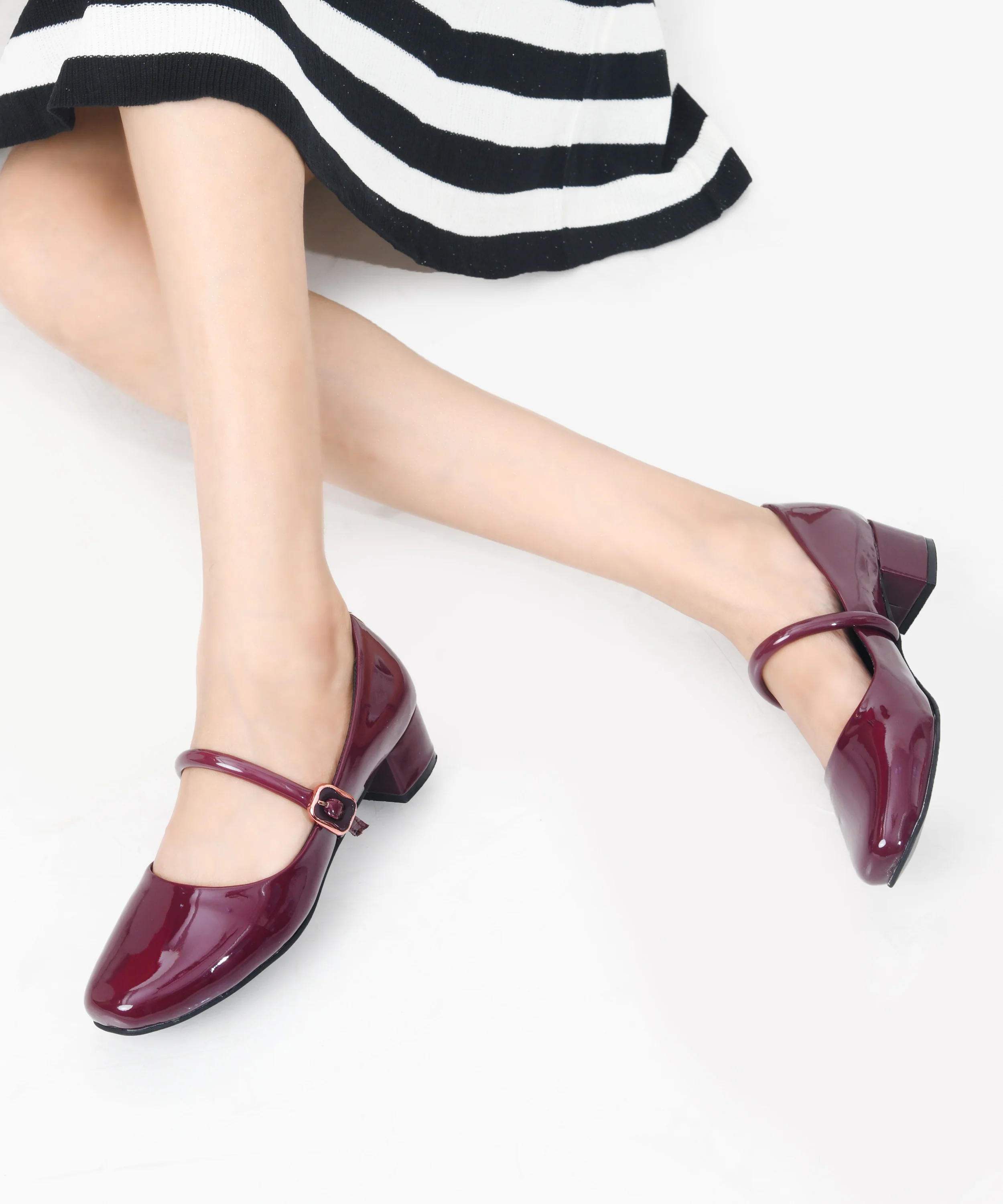 Buckle Strap Block Heel Mary Jane Pumps - Image 10