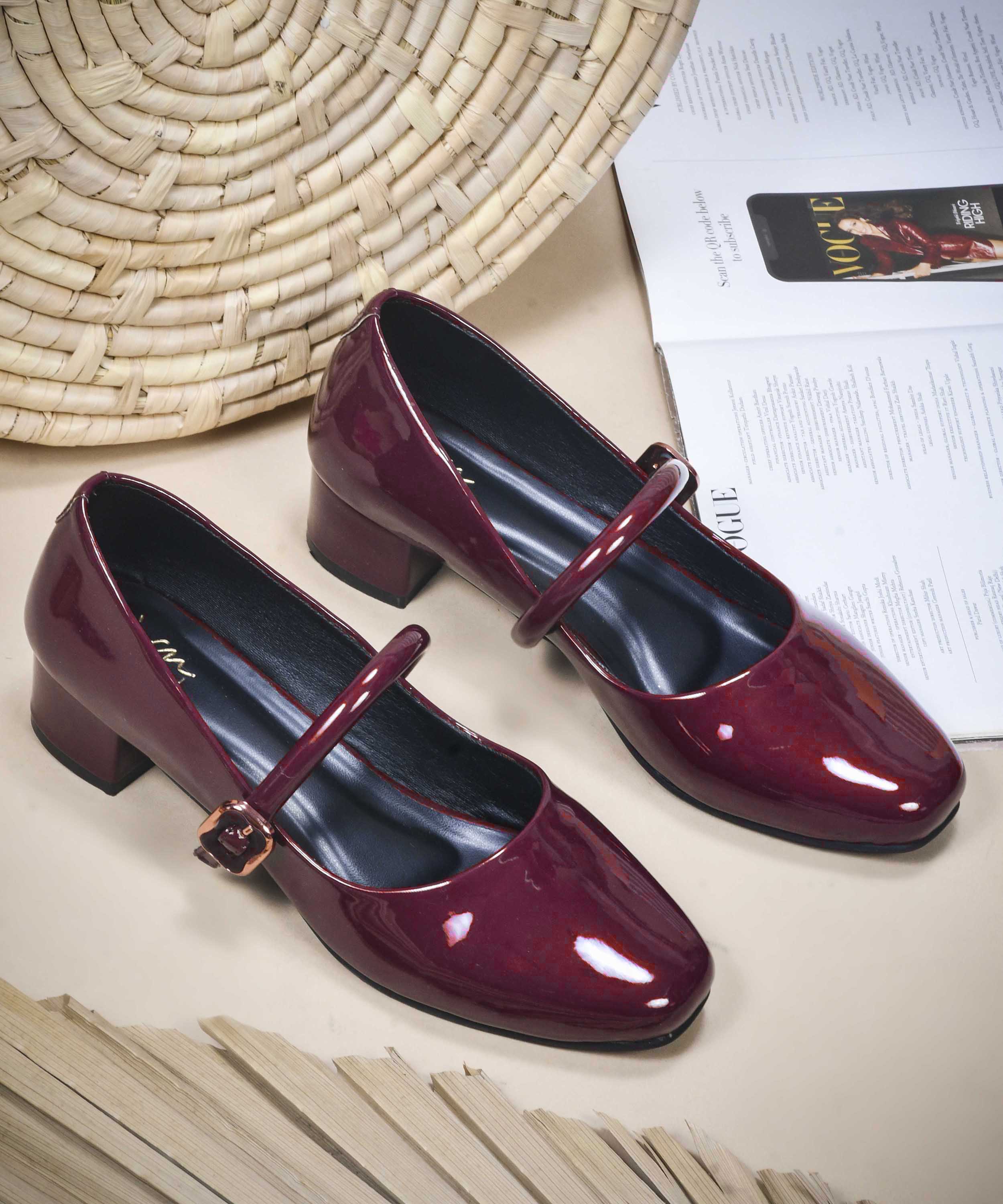 Buckle Strap Block Heel Mary Jane Pumps - Image 3